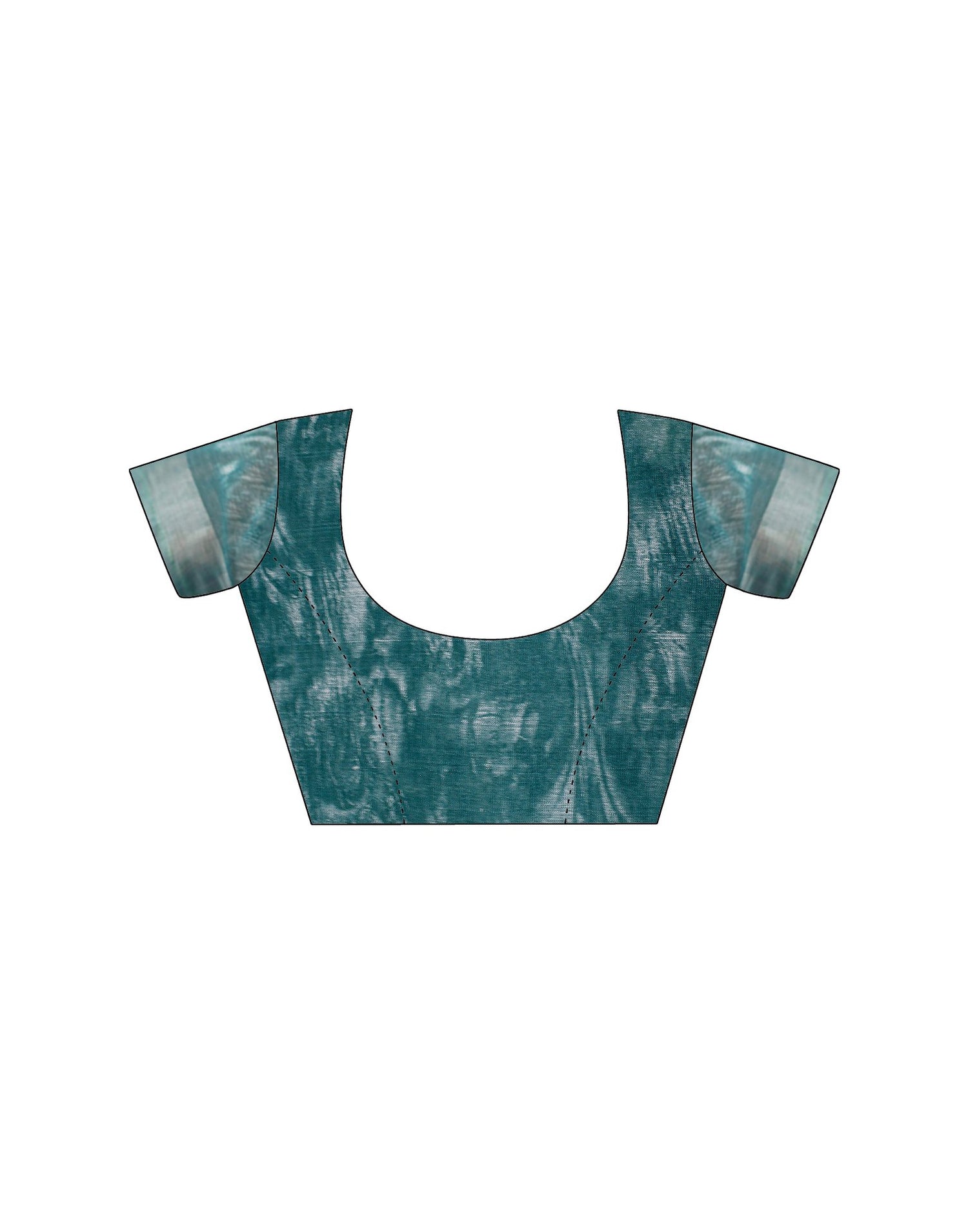 Peacock Blue Linen Printed Saree