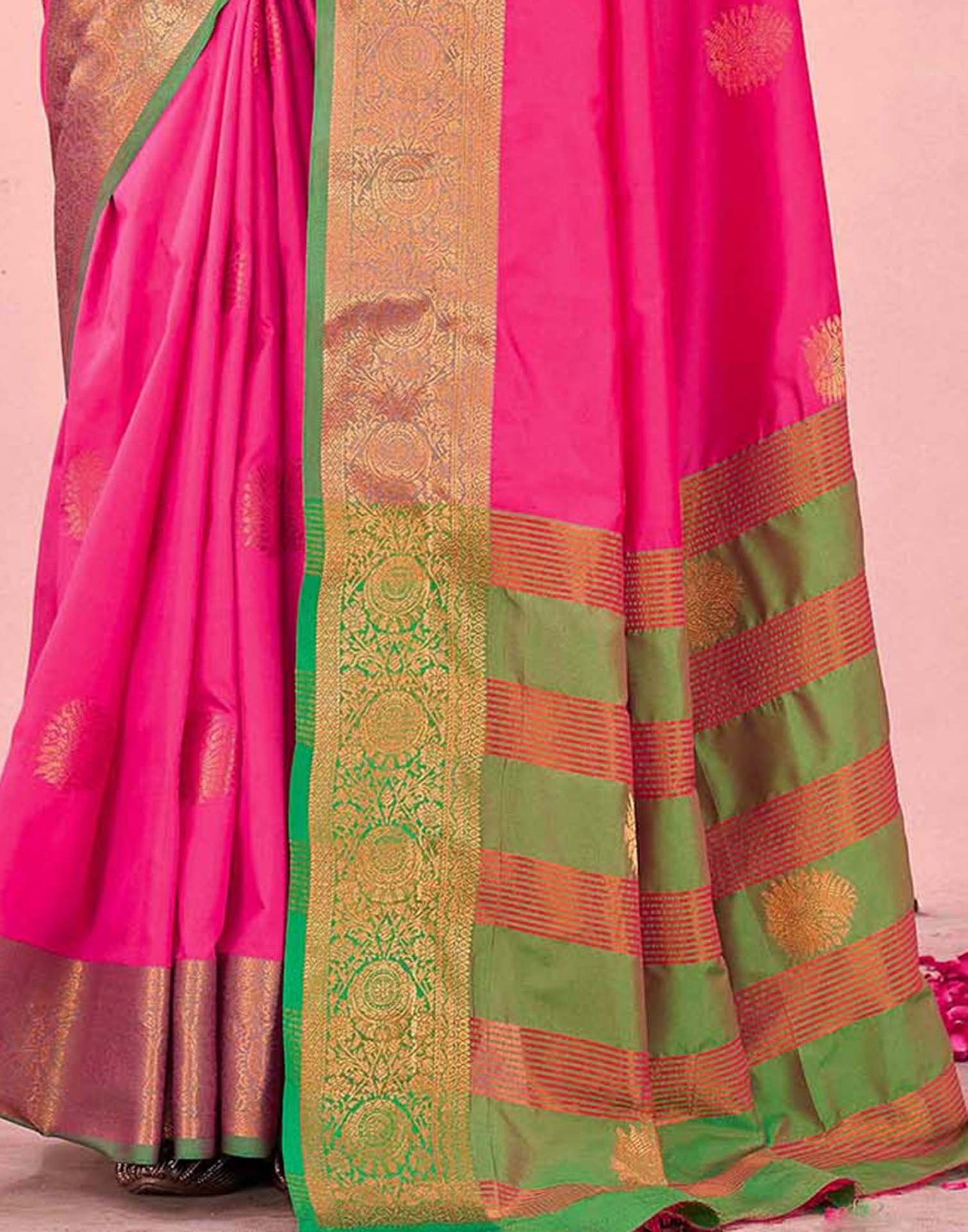 Rani Pink Silk Woven Saree