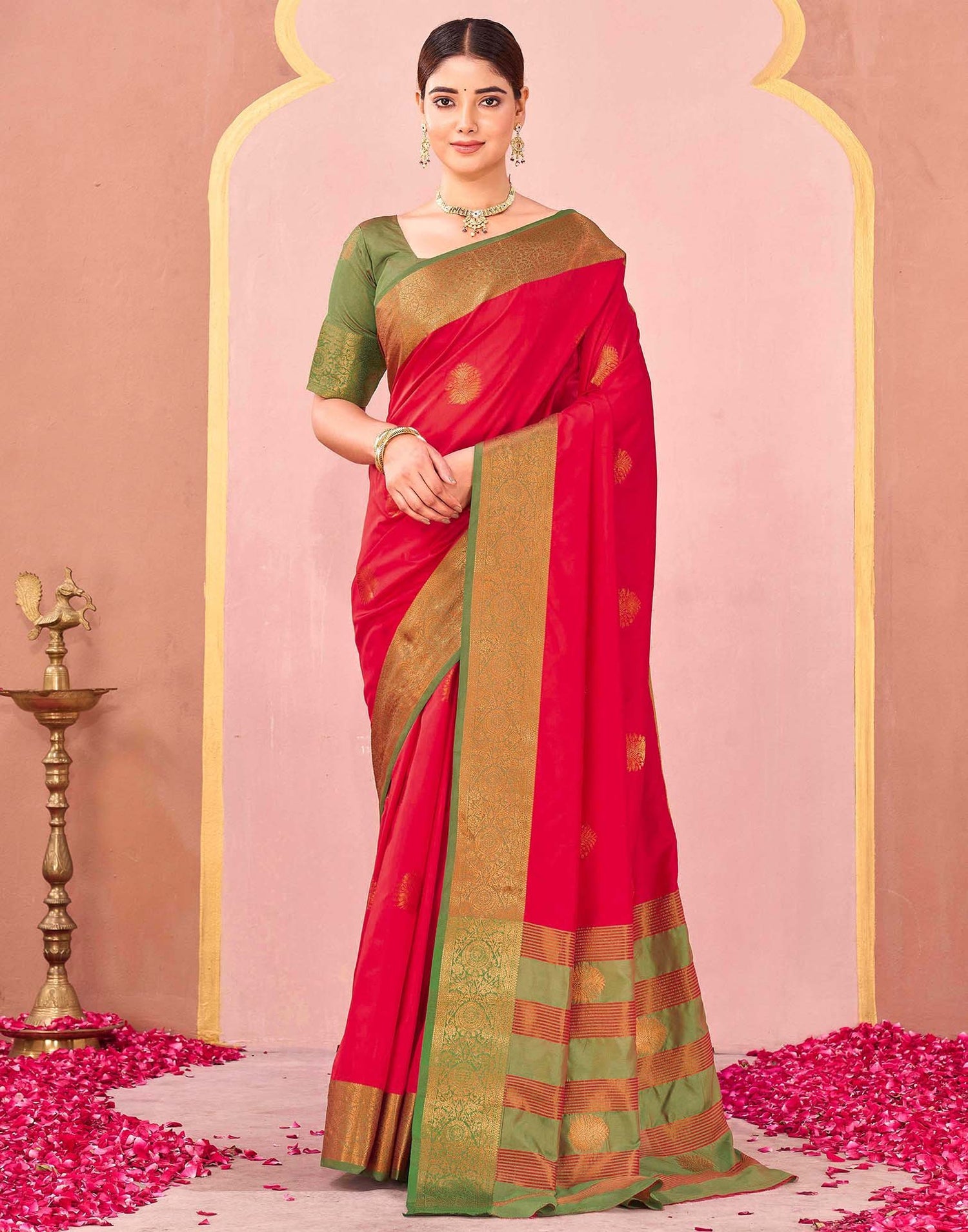 Red Silk Woven Saree