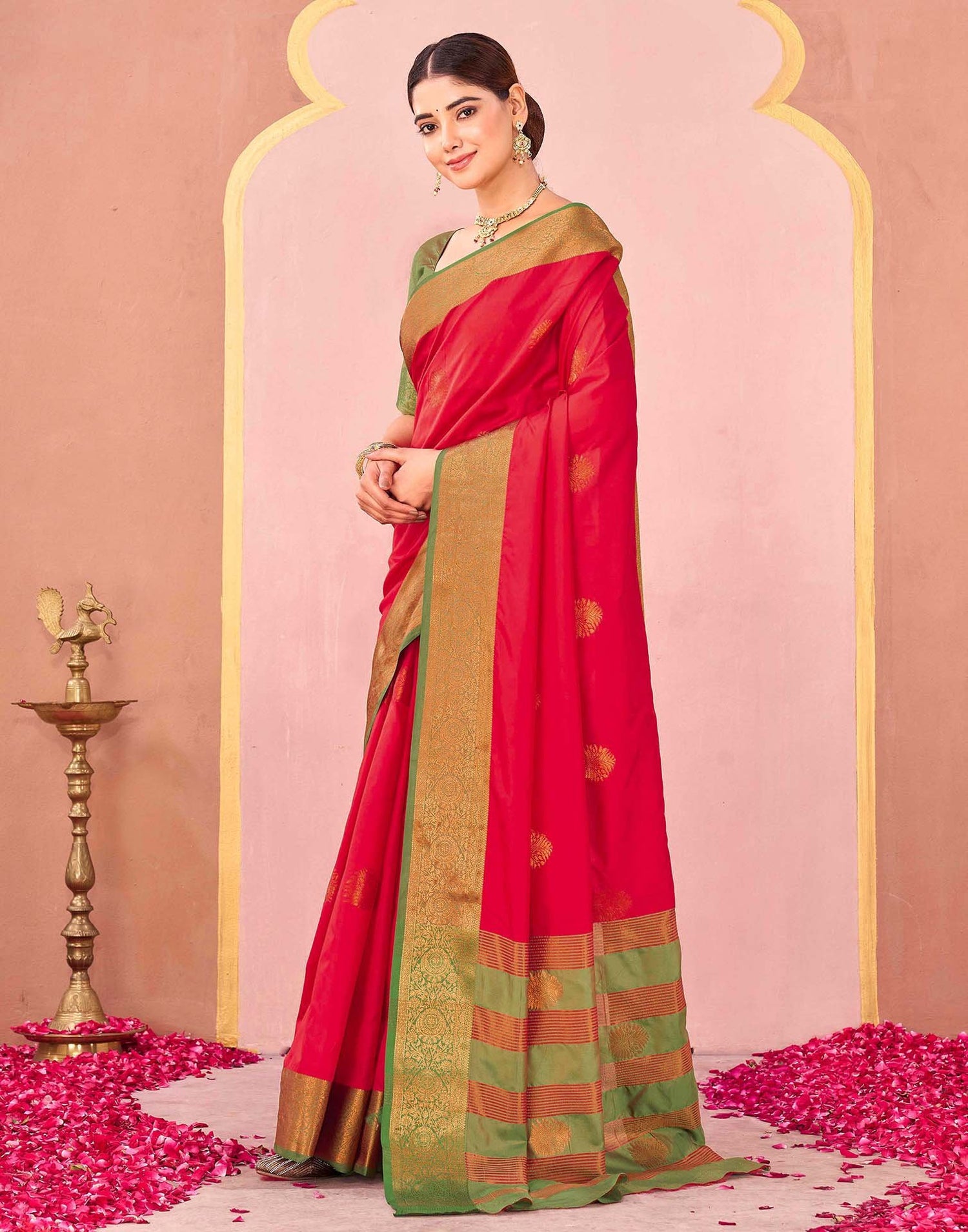 Red Silk Woven Saree