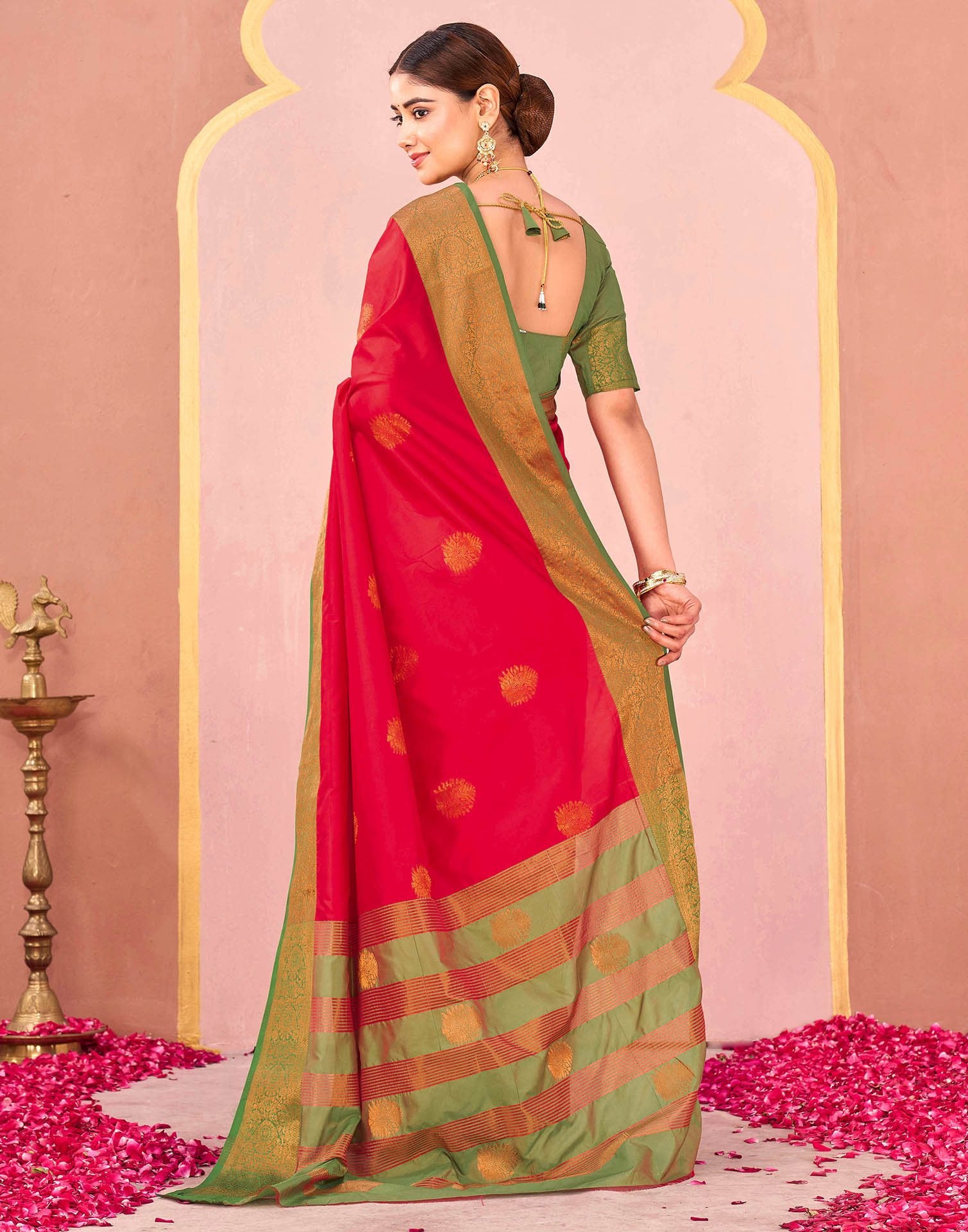 Red Silk Woven Saree