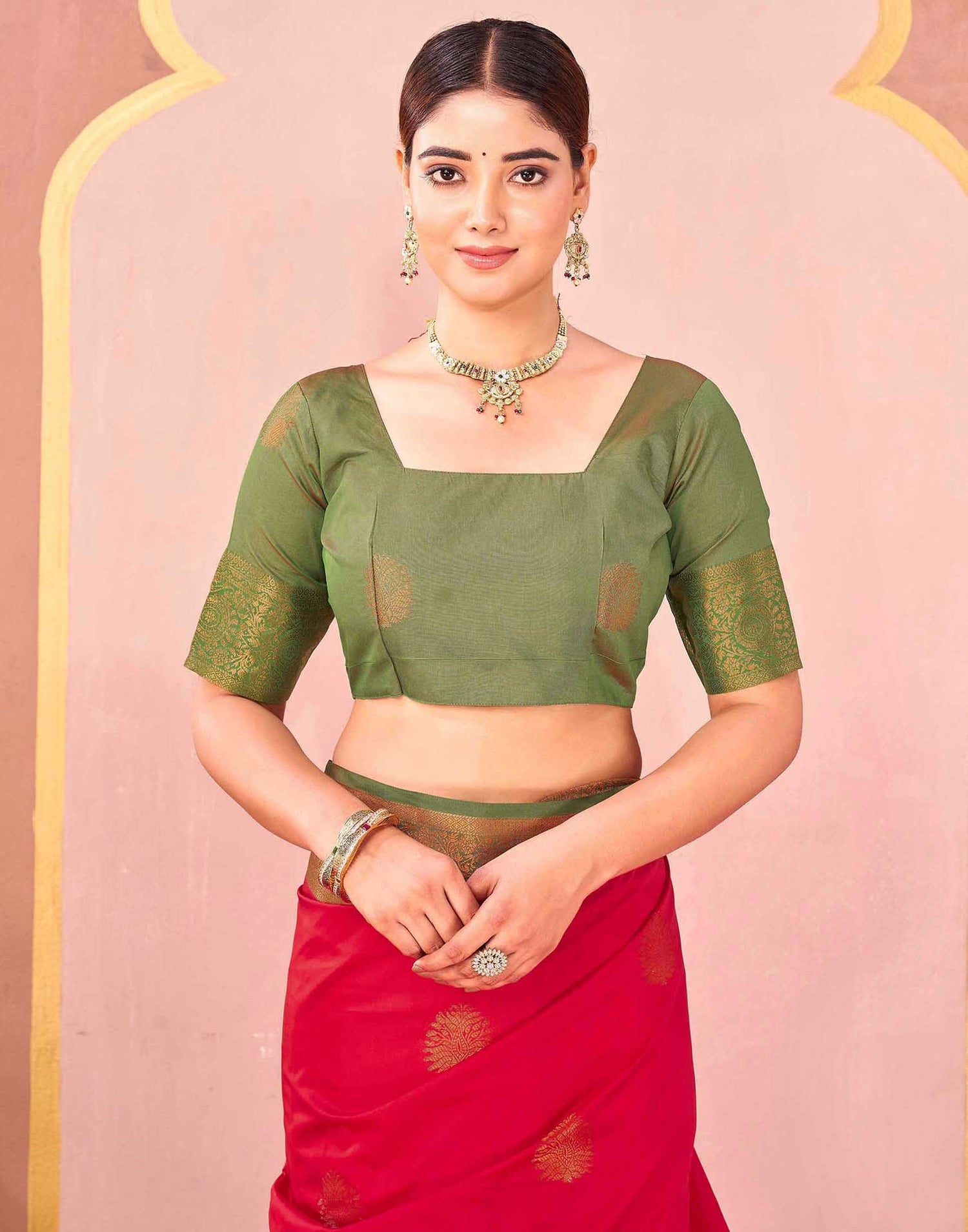 Red Silk Woven Saree