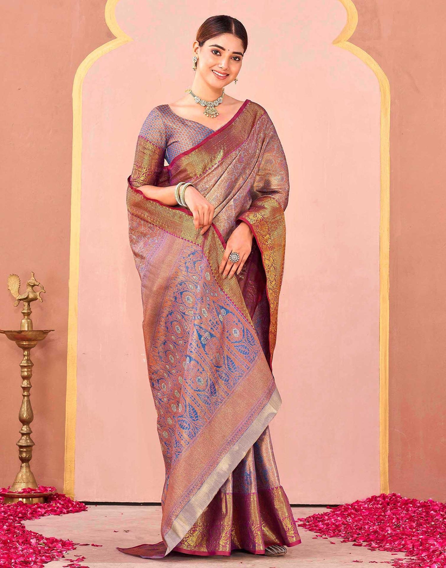 Blue Silk Woven Kanjivaram Saree
