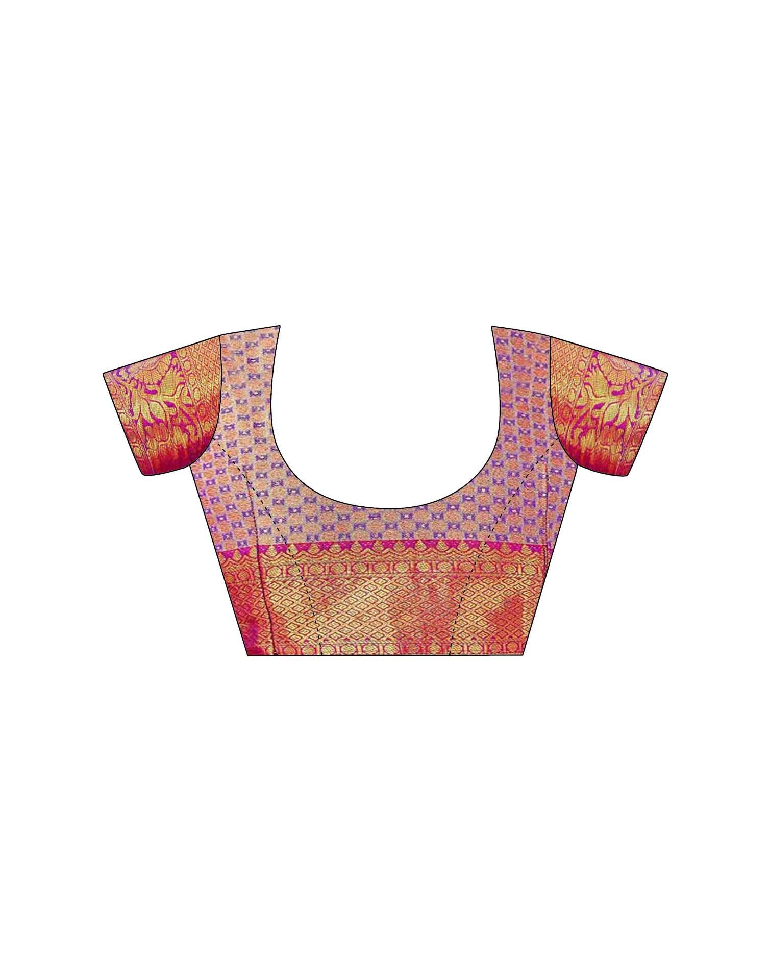 Violet Silk Woven Kanjivaram Saree