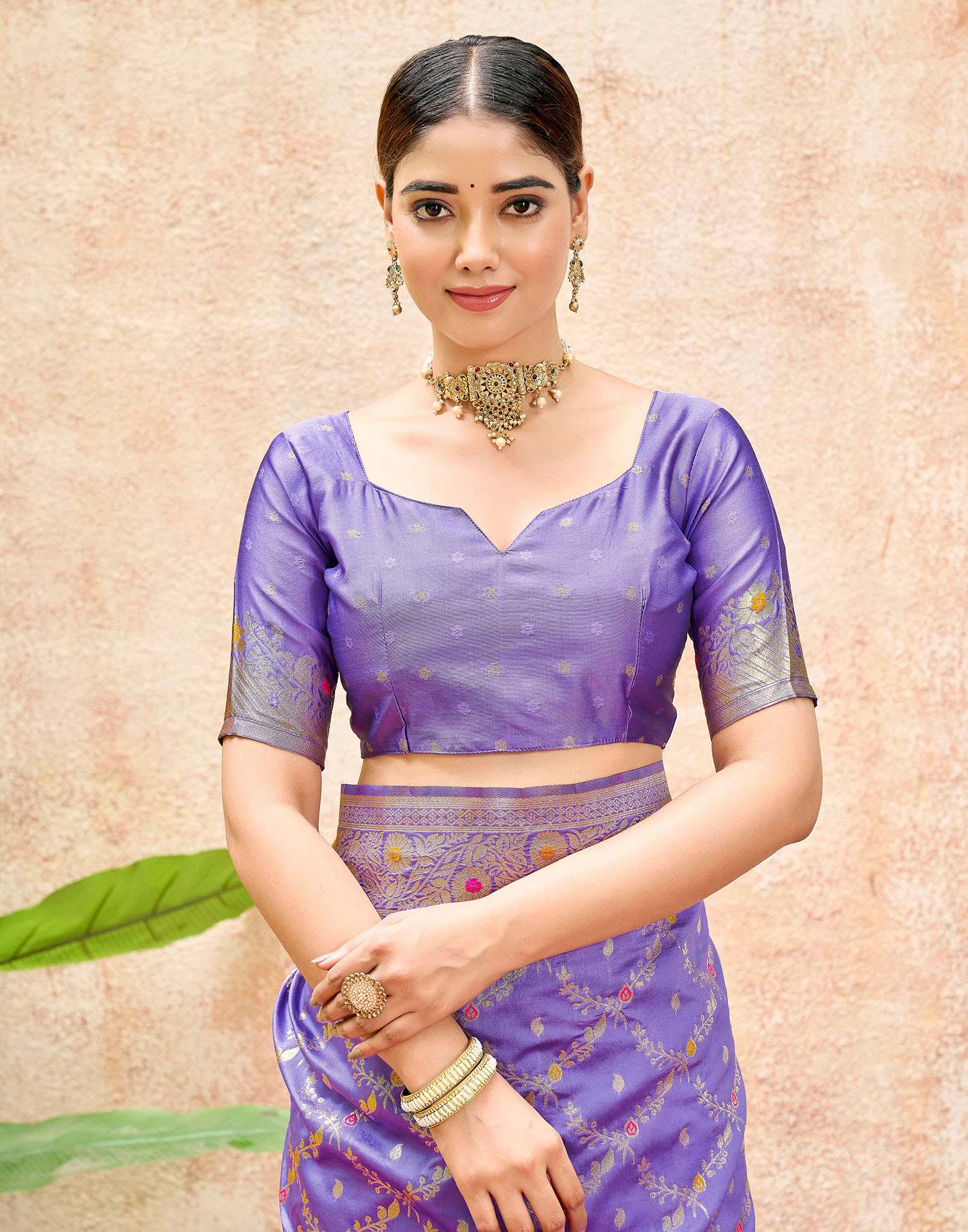 Lavender Silk Woven Saree