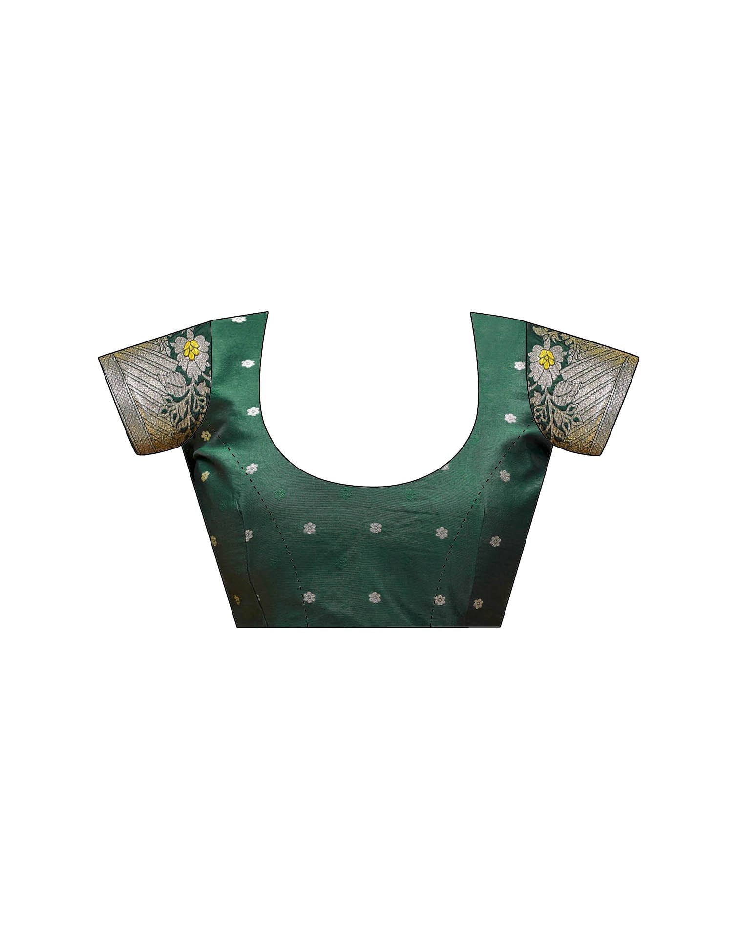 Bottle Green Silk Woven Saree