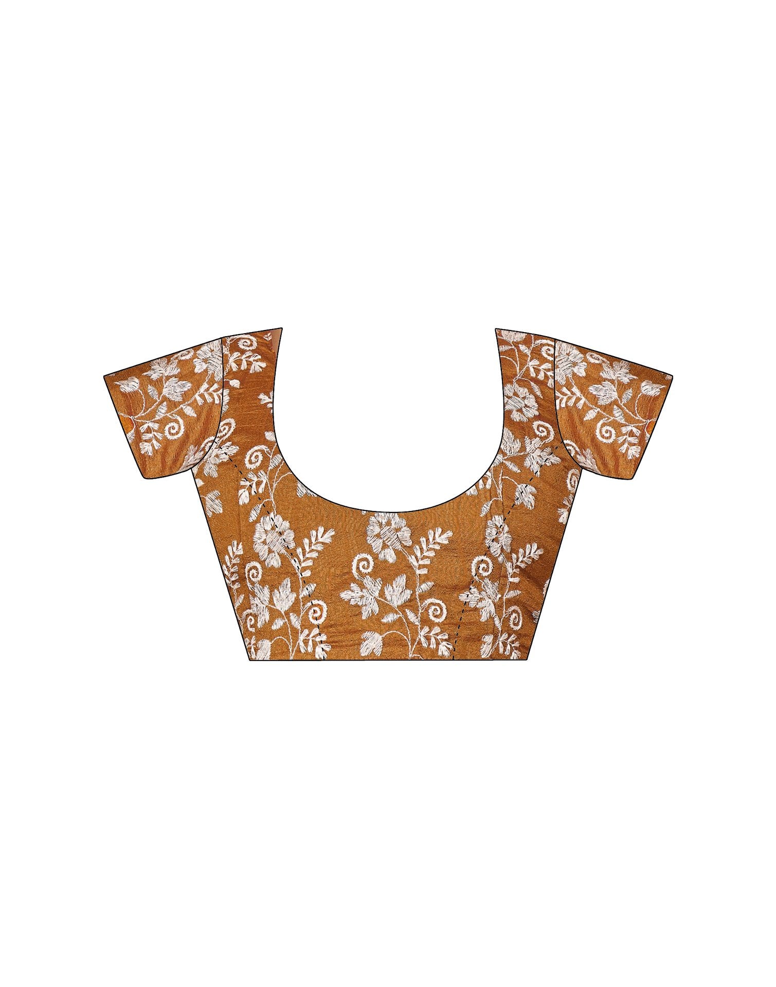Brown Silk Embroidery Saree