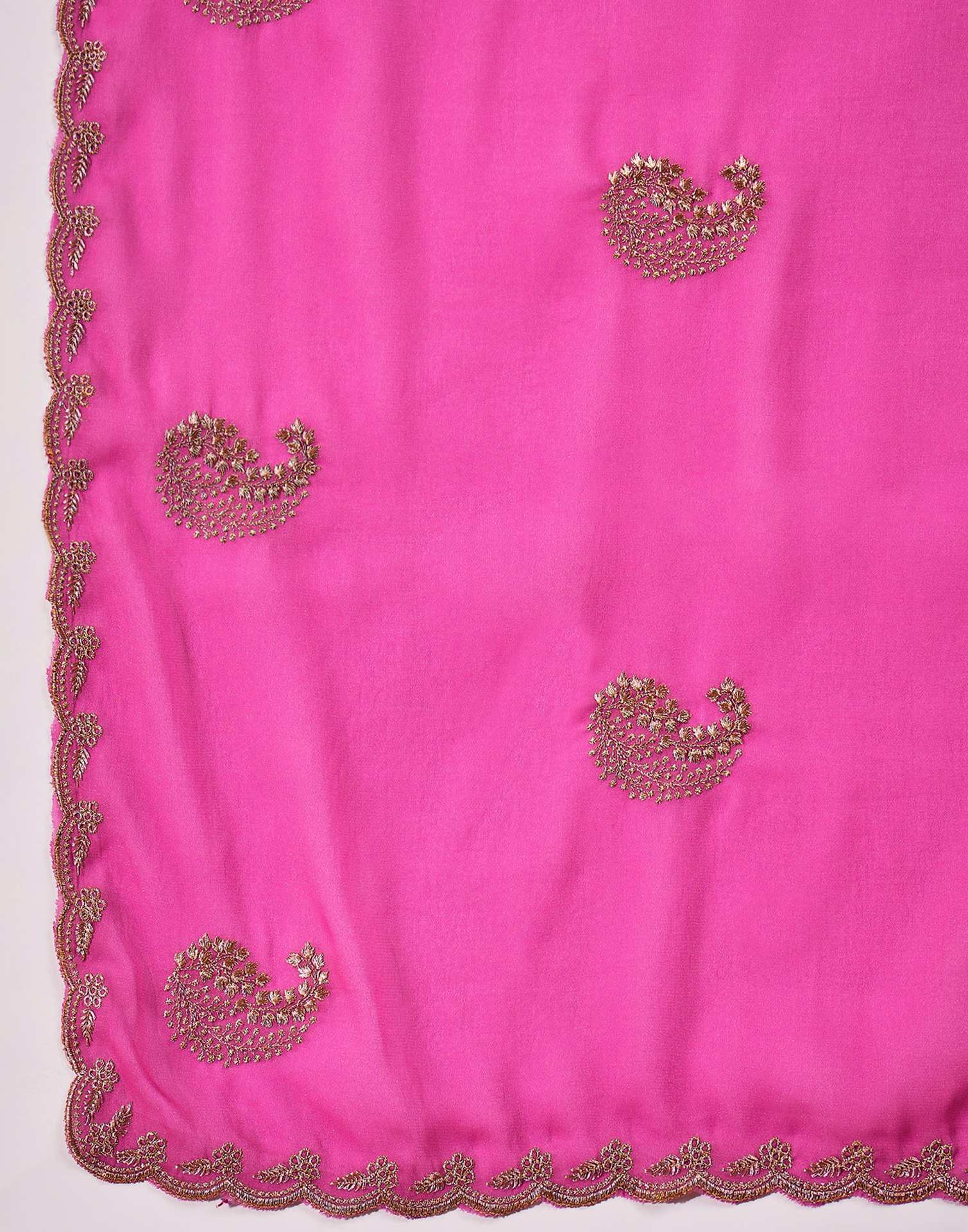 Dusty Pink Shimmer Embroidery Saree