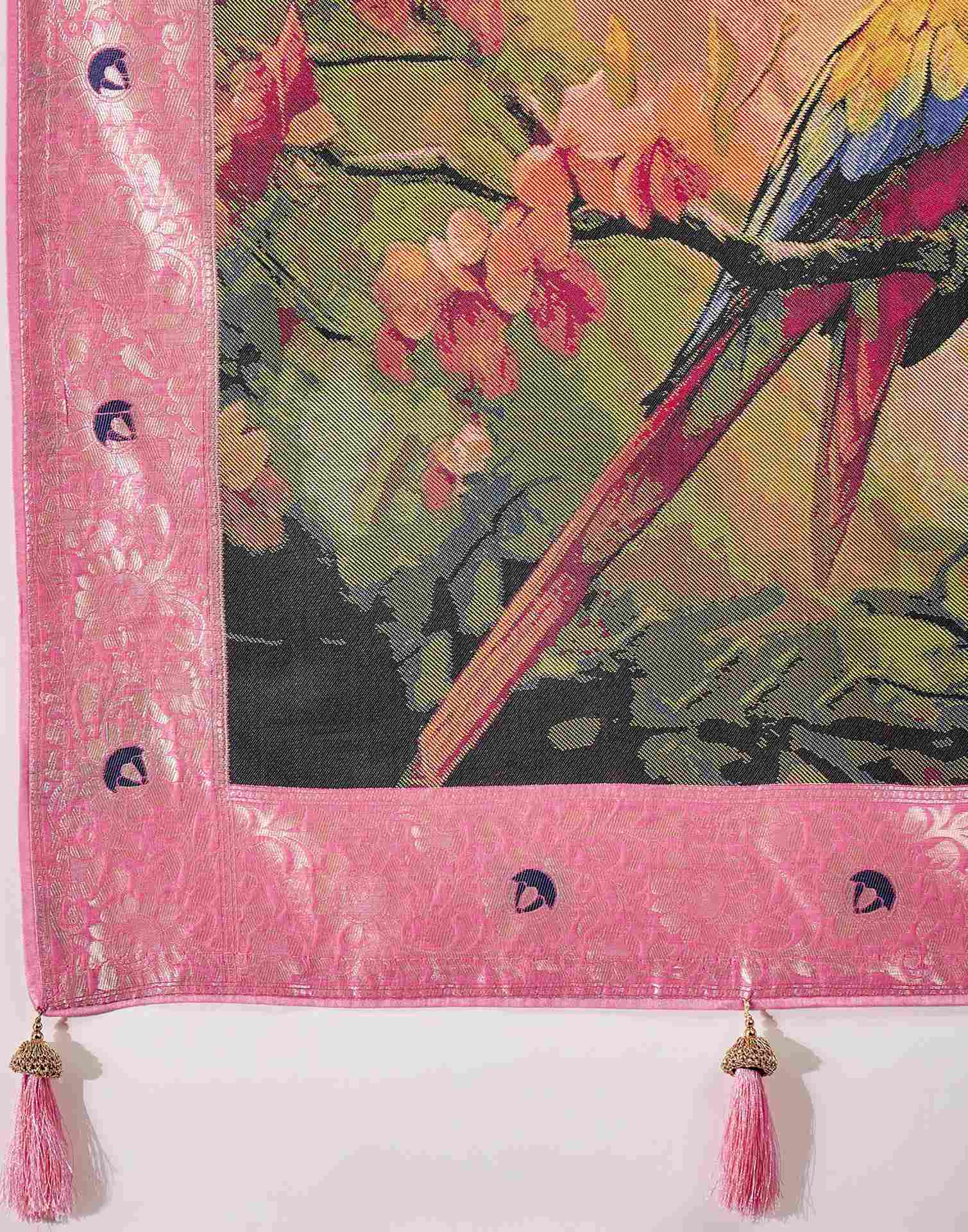 Pink Chanderi Woven Banarasi Saree