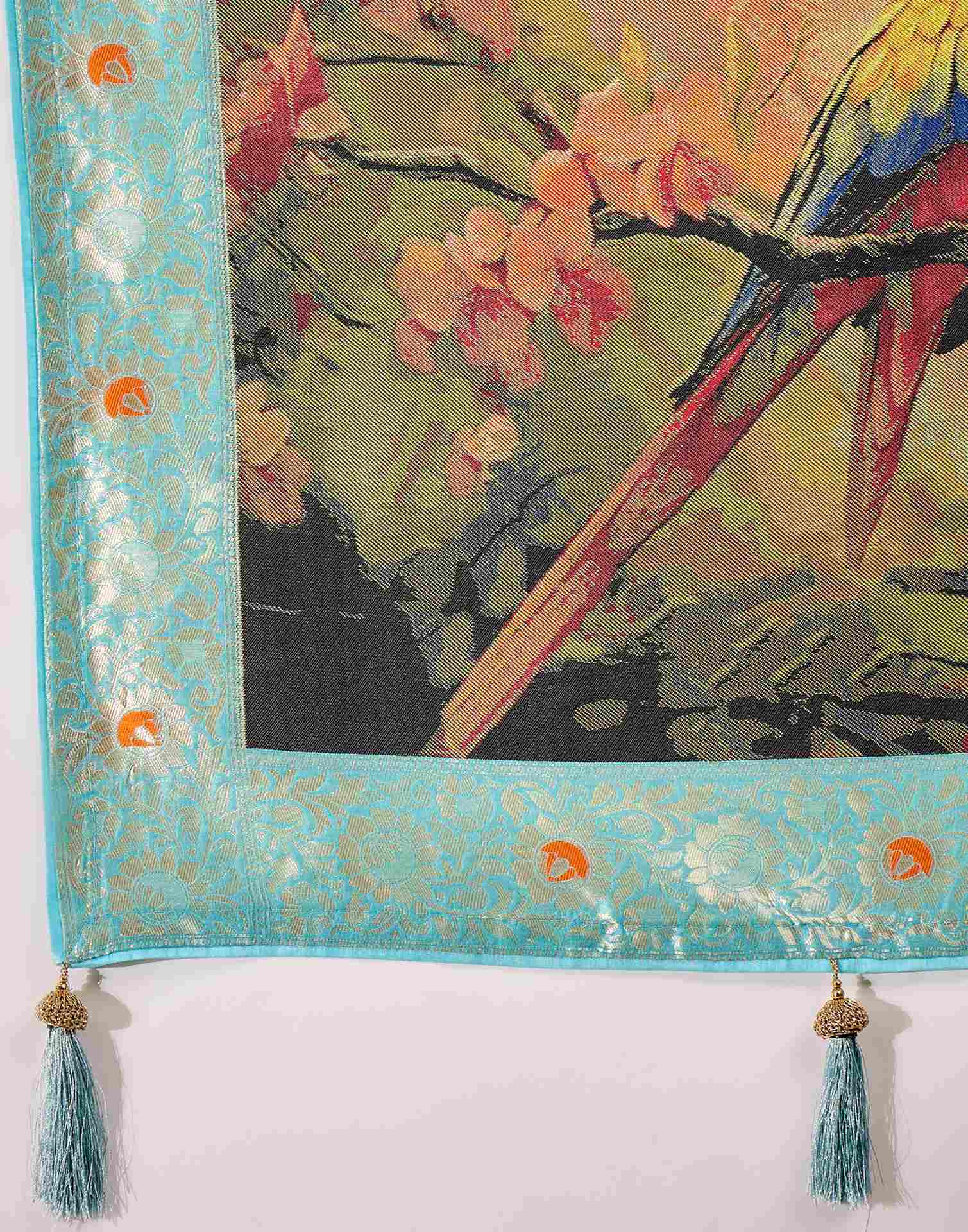 Sky Blue Chanderi Woven Banarasi Saree