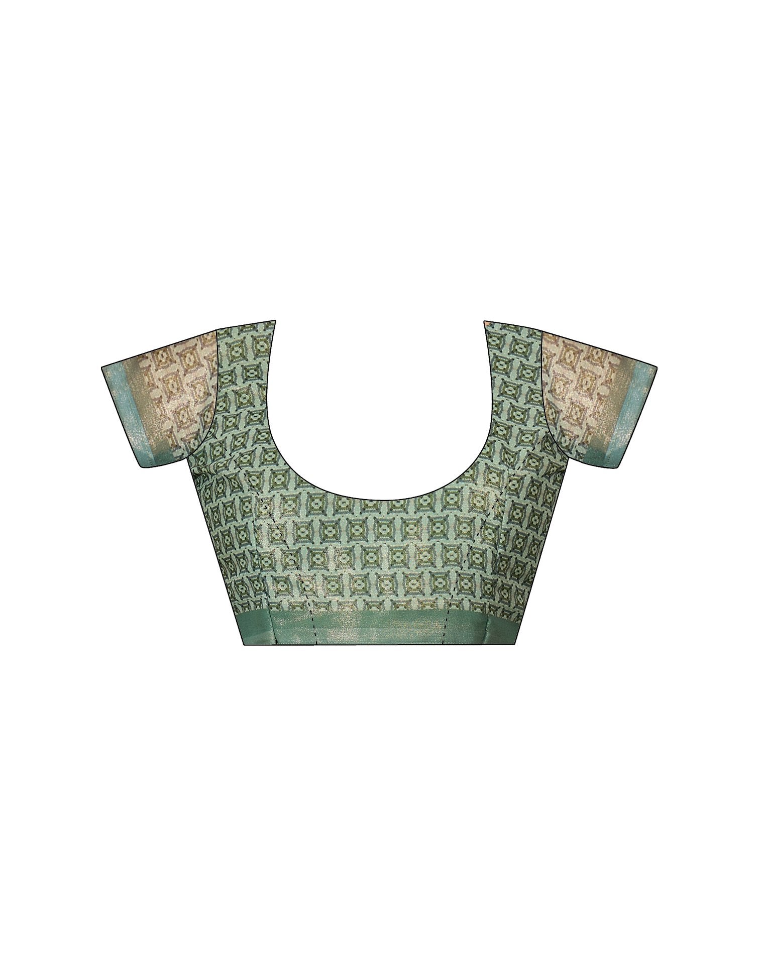 Dusty Green Georgette Printed Saree
