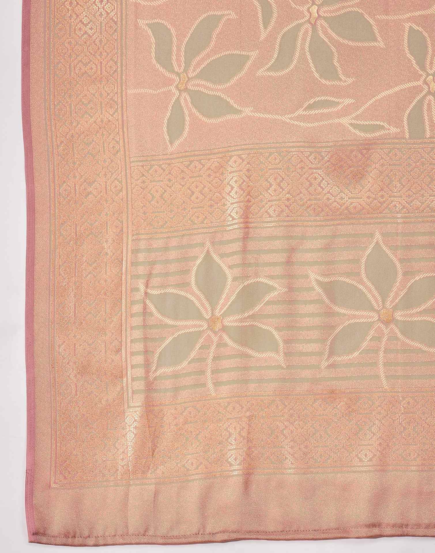 Mauve Georgette Foil Printed Saree