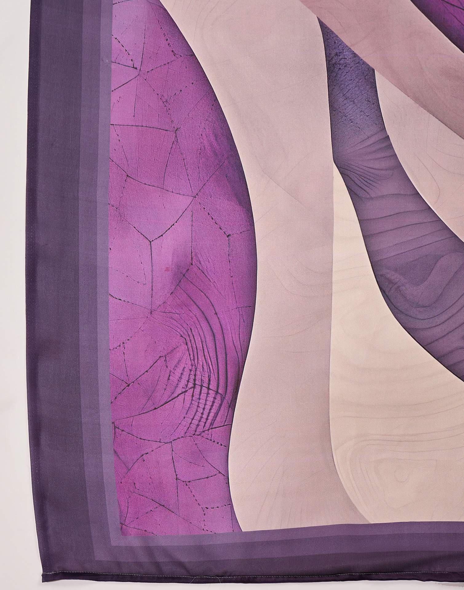 Lavender Satin Printed Saree