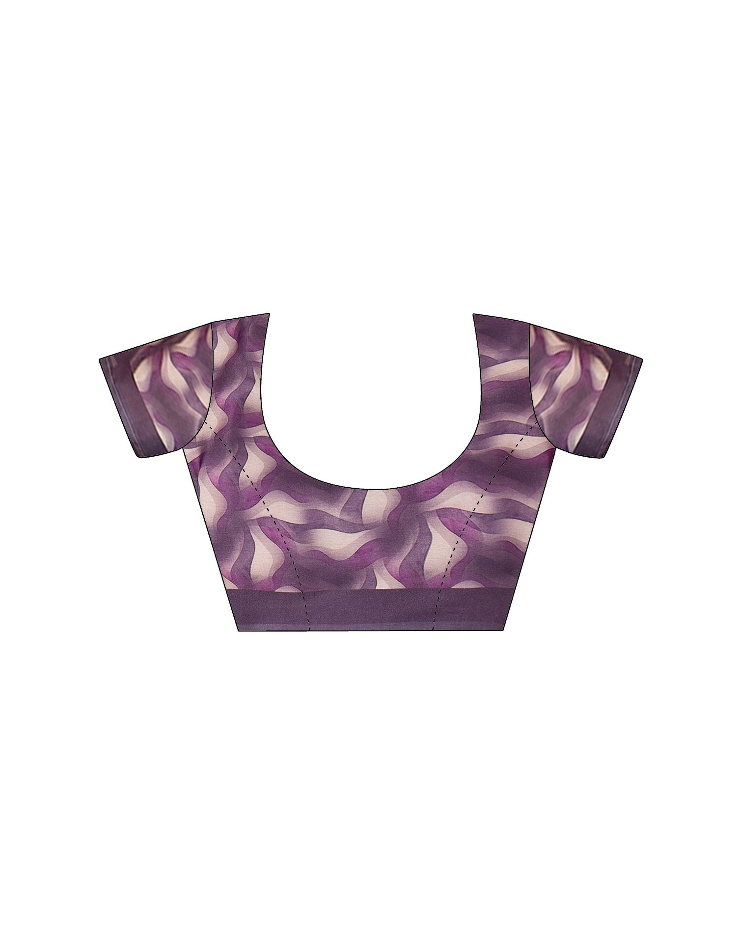 Lavender Satin Printed Saree