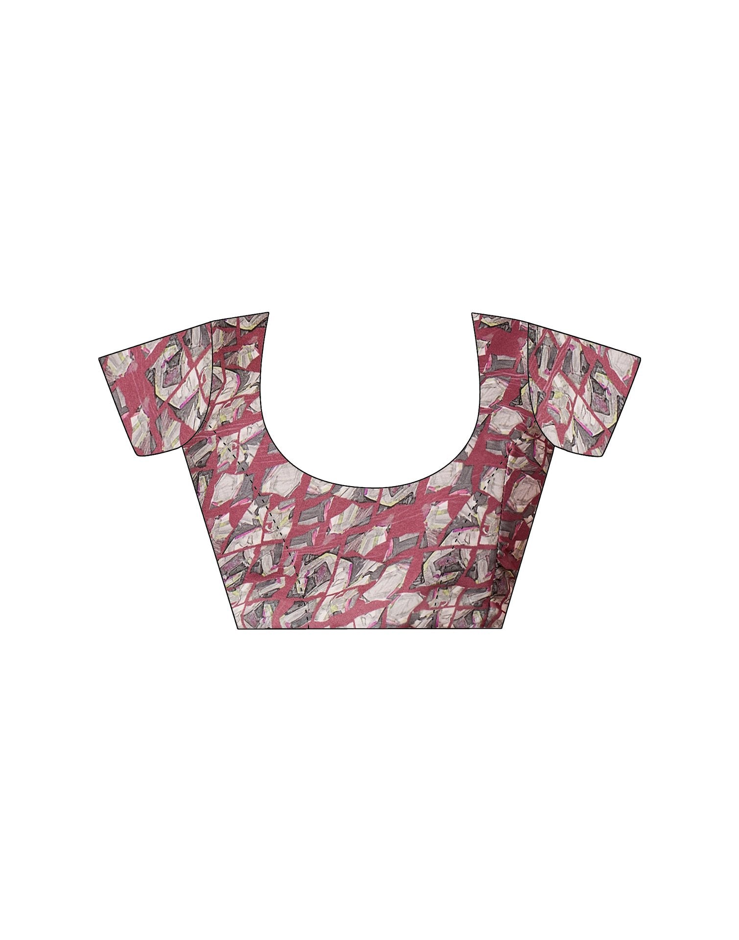 Mauve Satin Printed Saree