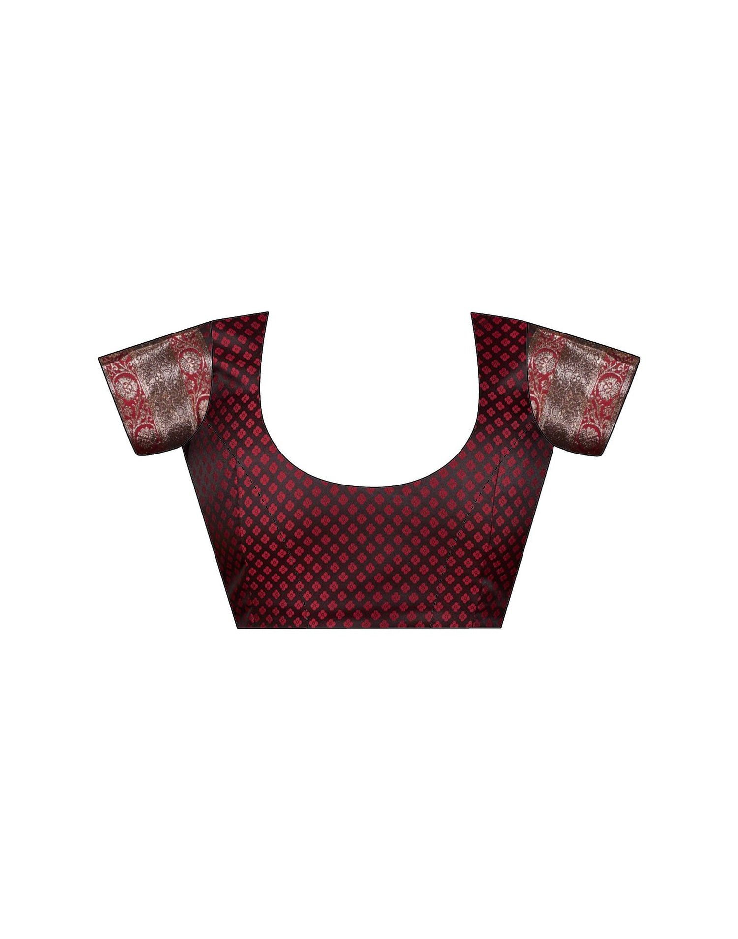 Dark Maroon Silk Woven Banarasi Saree