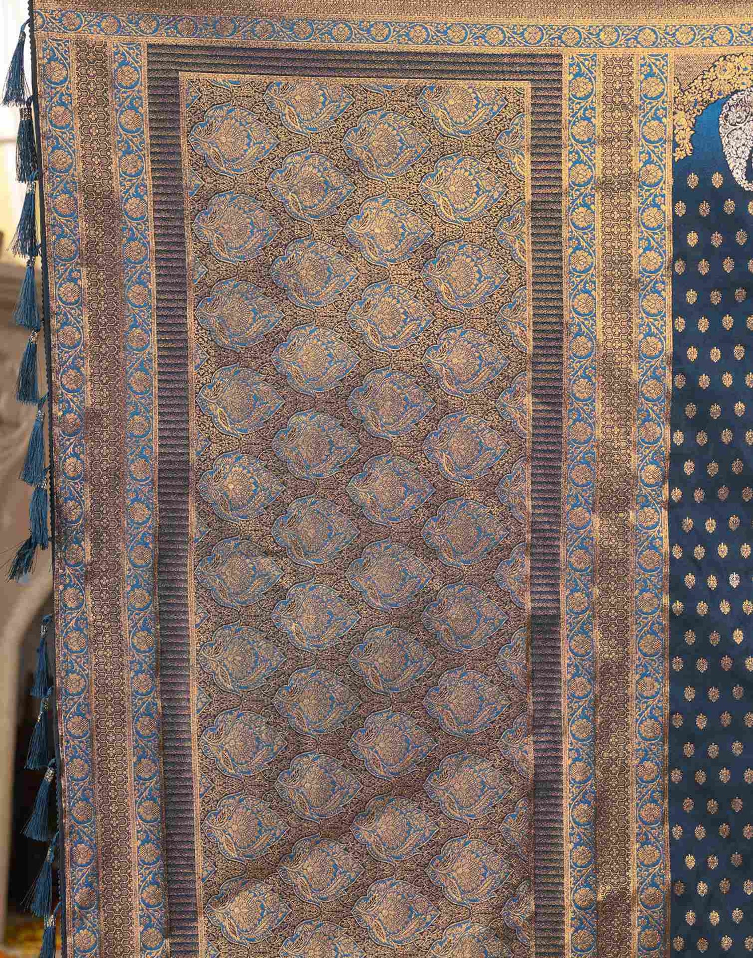 Dark Rama Green Silk Woven Banarasi Saree