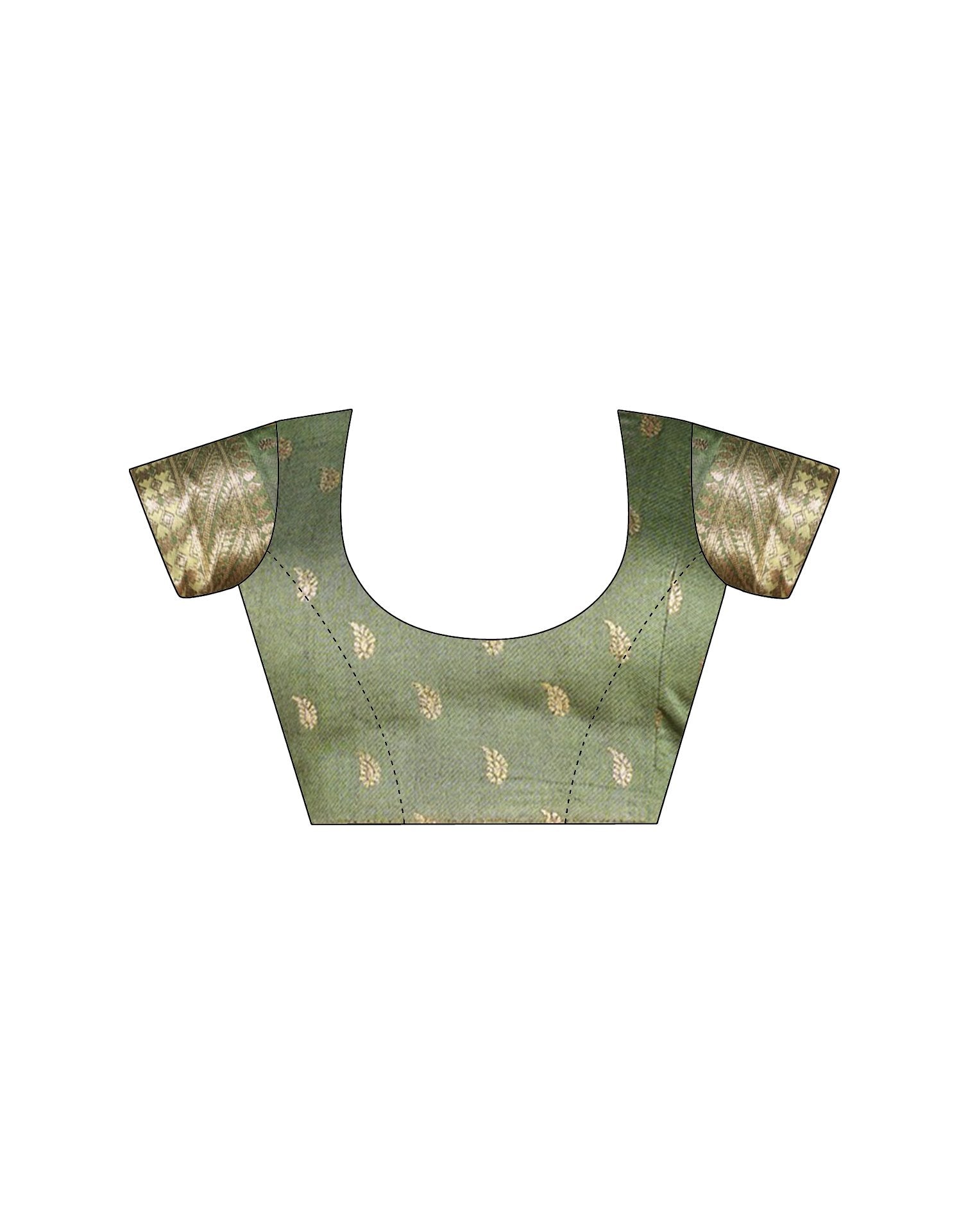 Pista Green Silk Woven Banarasi Saree