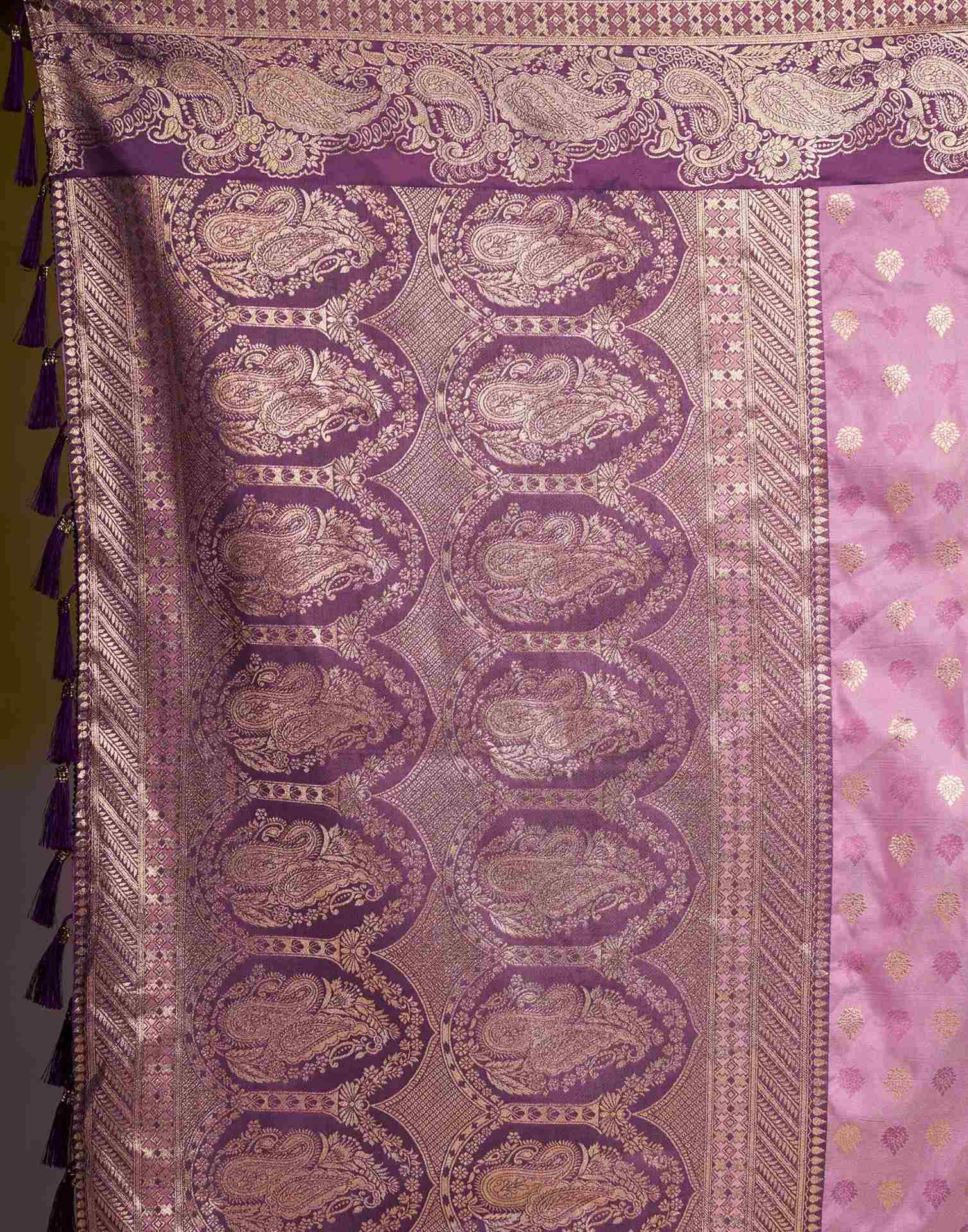 Dusty Purple Silk Woven Banarasi Saree