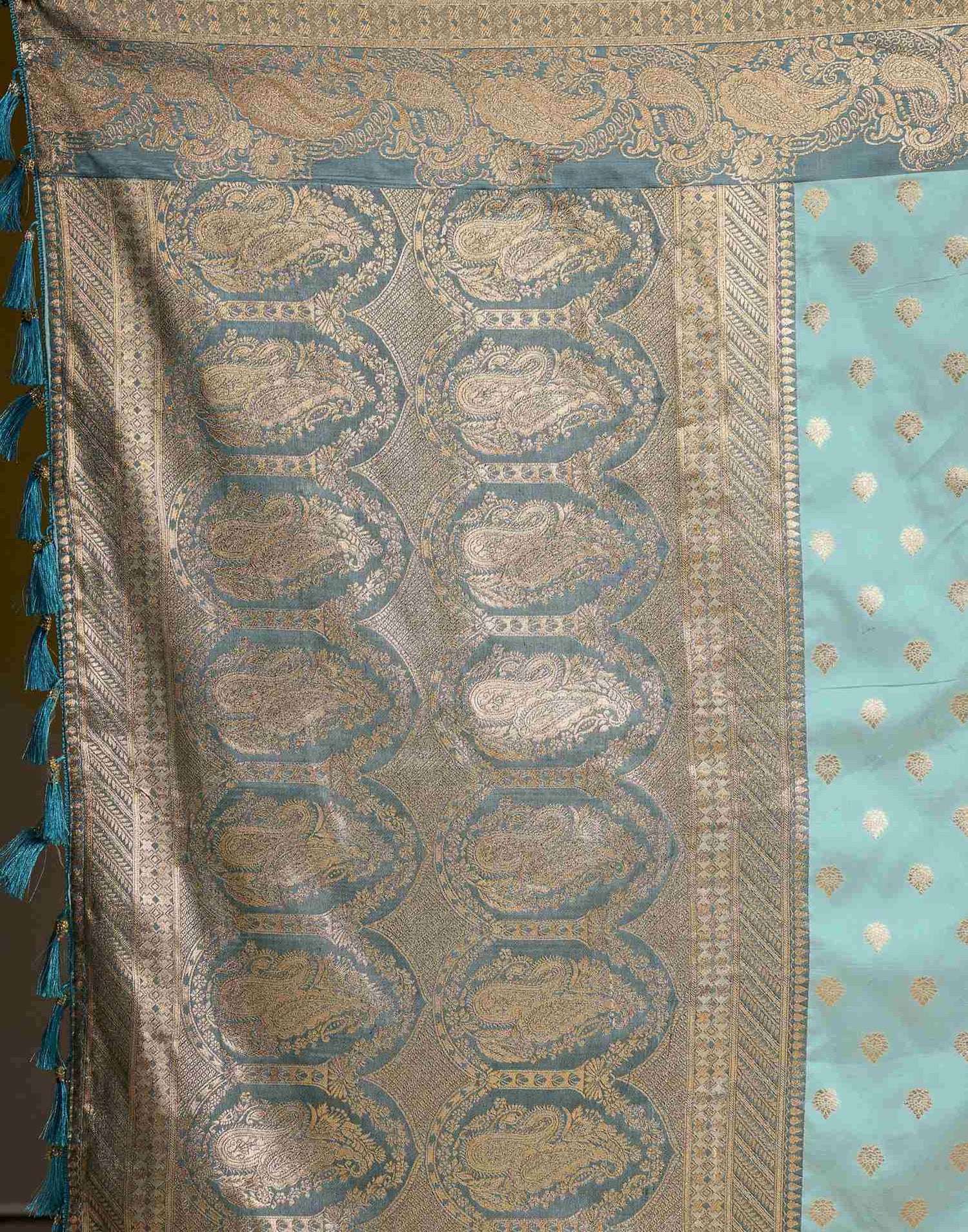 Sky Blue Silk Woven Banarasi Saree