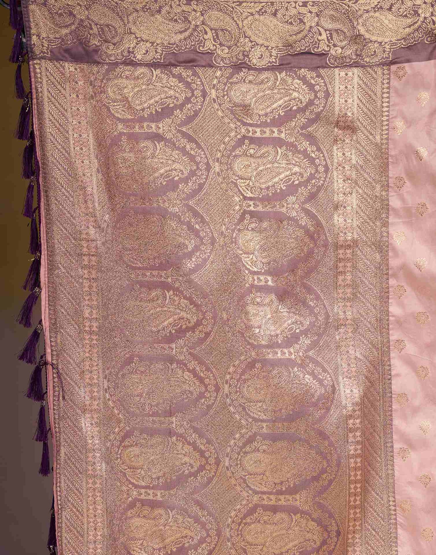 Rose Pink Silk Woven Banarasi Saree