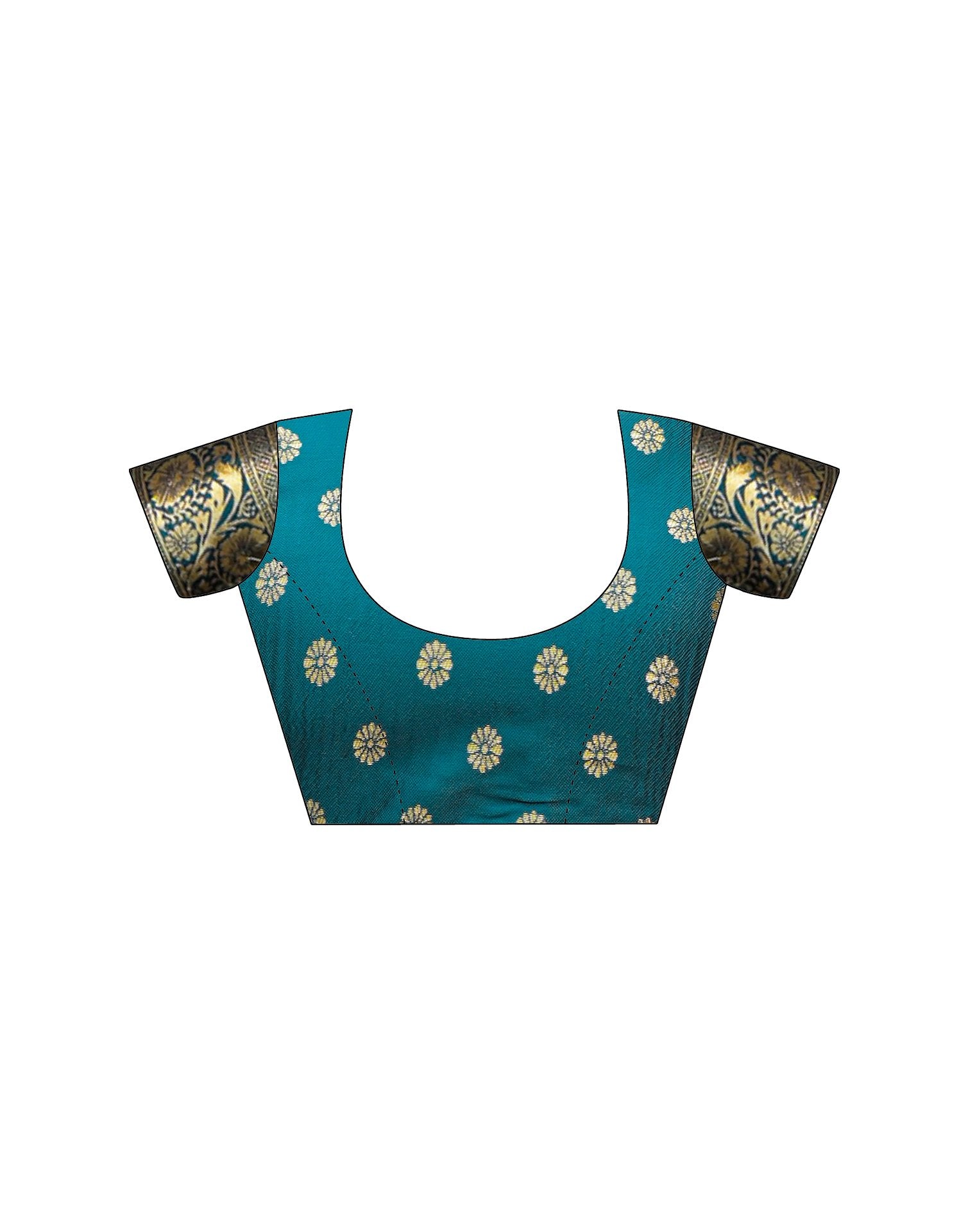Rama Blue Silk Woven Banarasi Saree