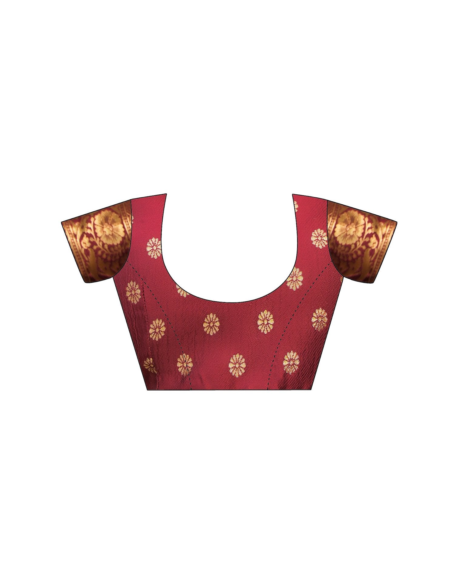 Maroon Silk Woven Banarasi Saree