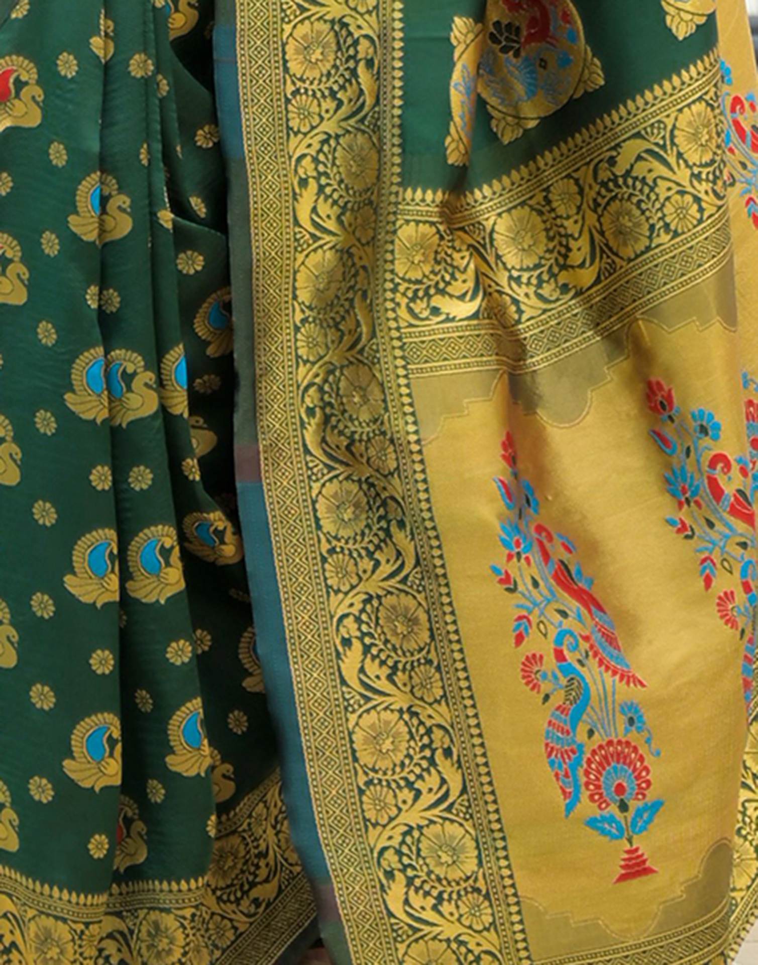 Green Silk Woven Banarasi Saree