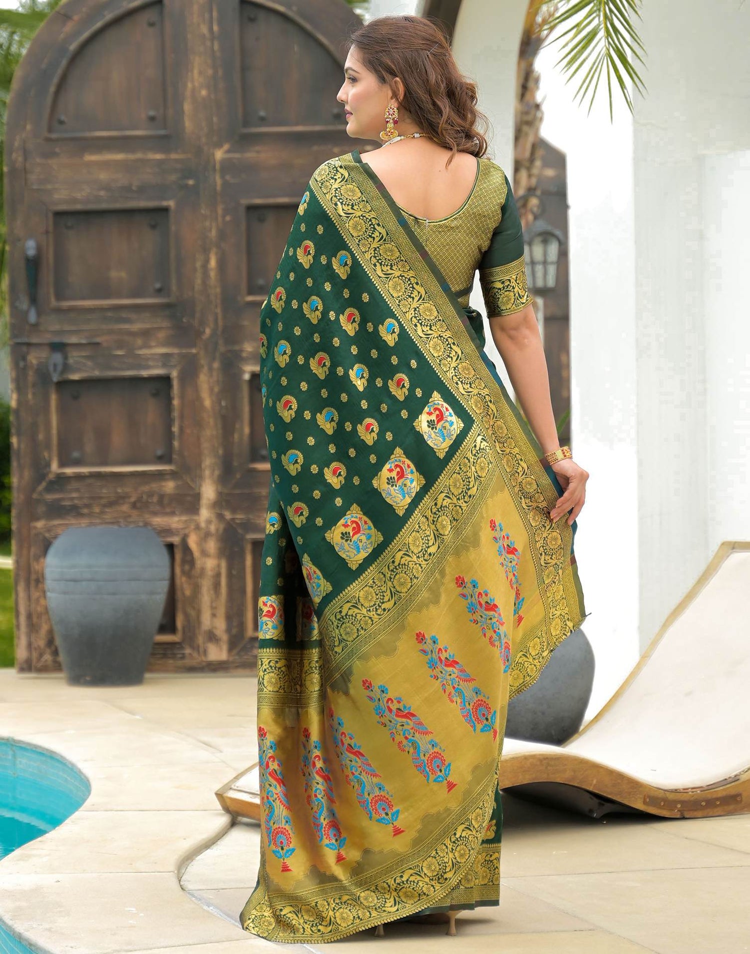 Green Silk Woven Banarasi Saree