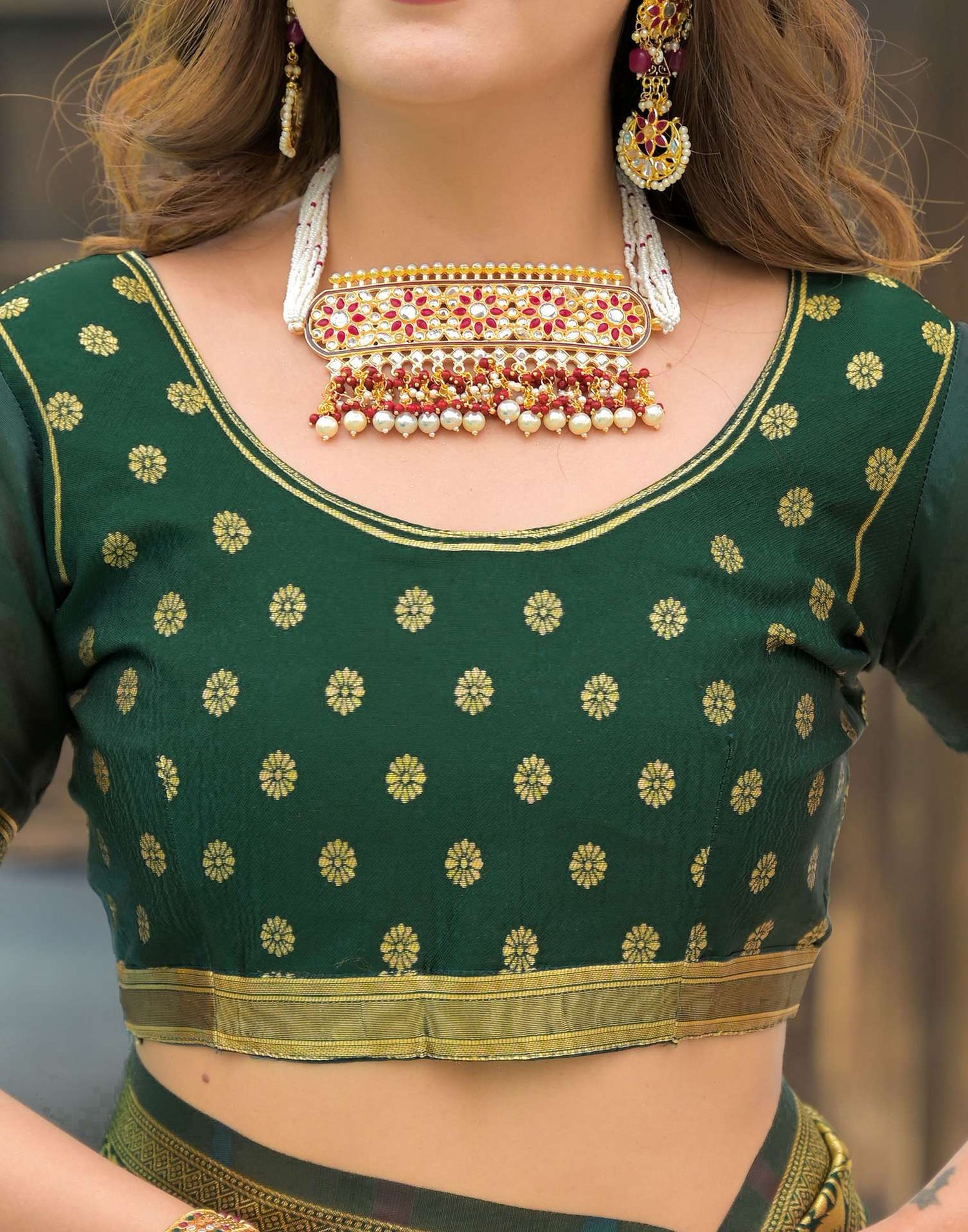 Green Silk Woven Banarasi Saree