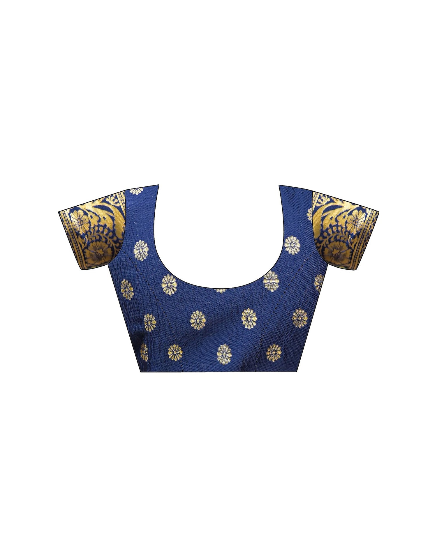 Navy Blue Silk Woven Banarasi Saree