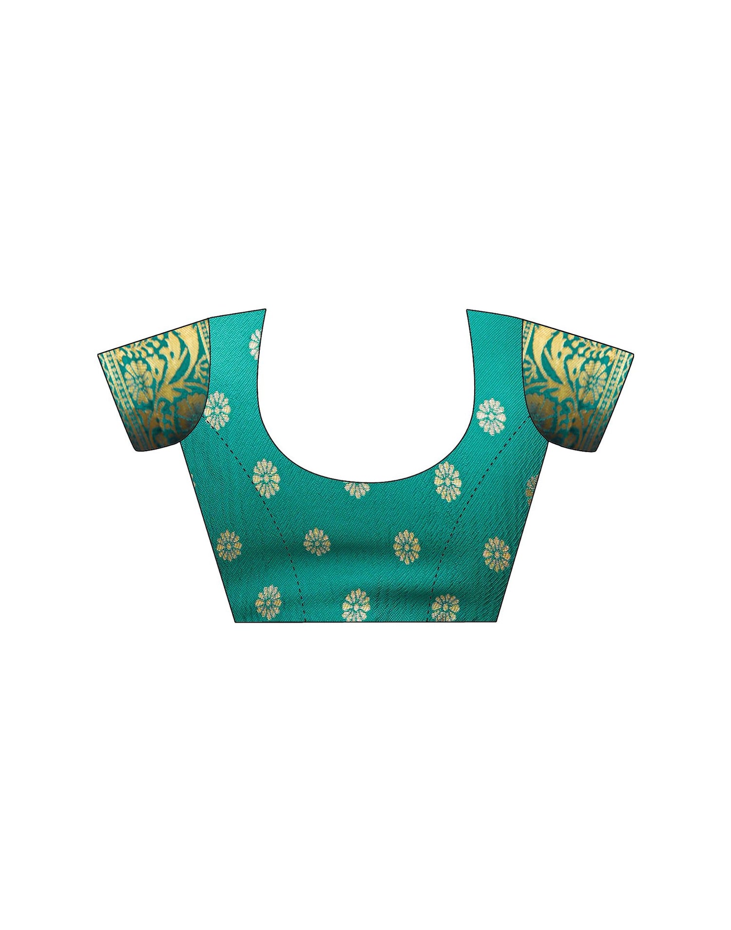 Teal Green Silk Woven Banarasi Saree