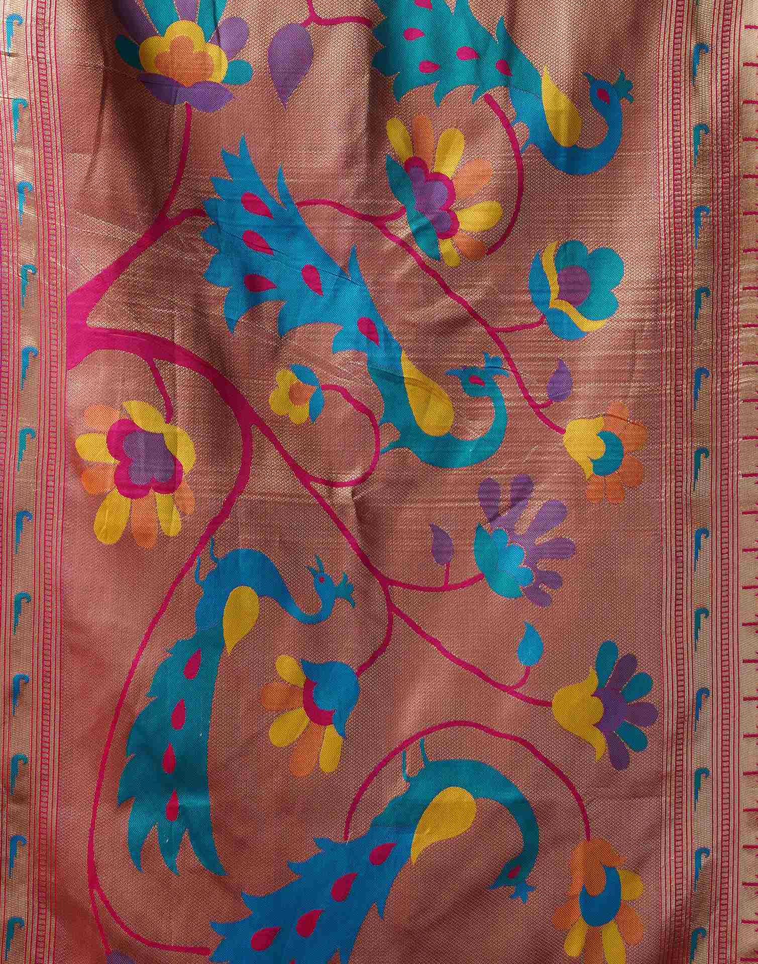 Lime Yellow Silk Paithani Chaturthi Saree