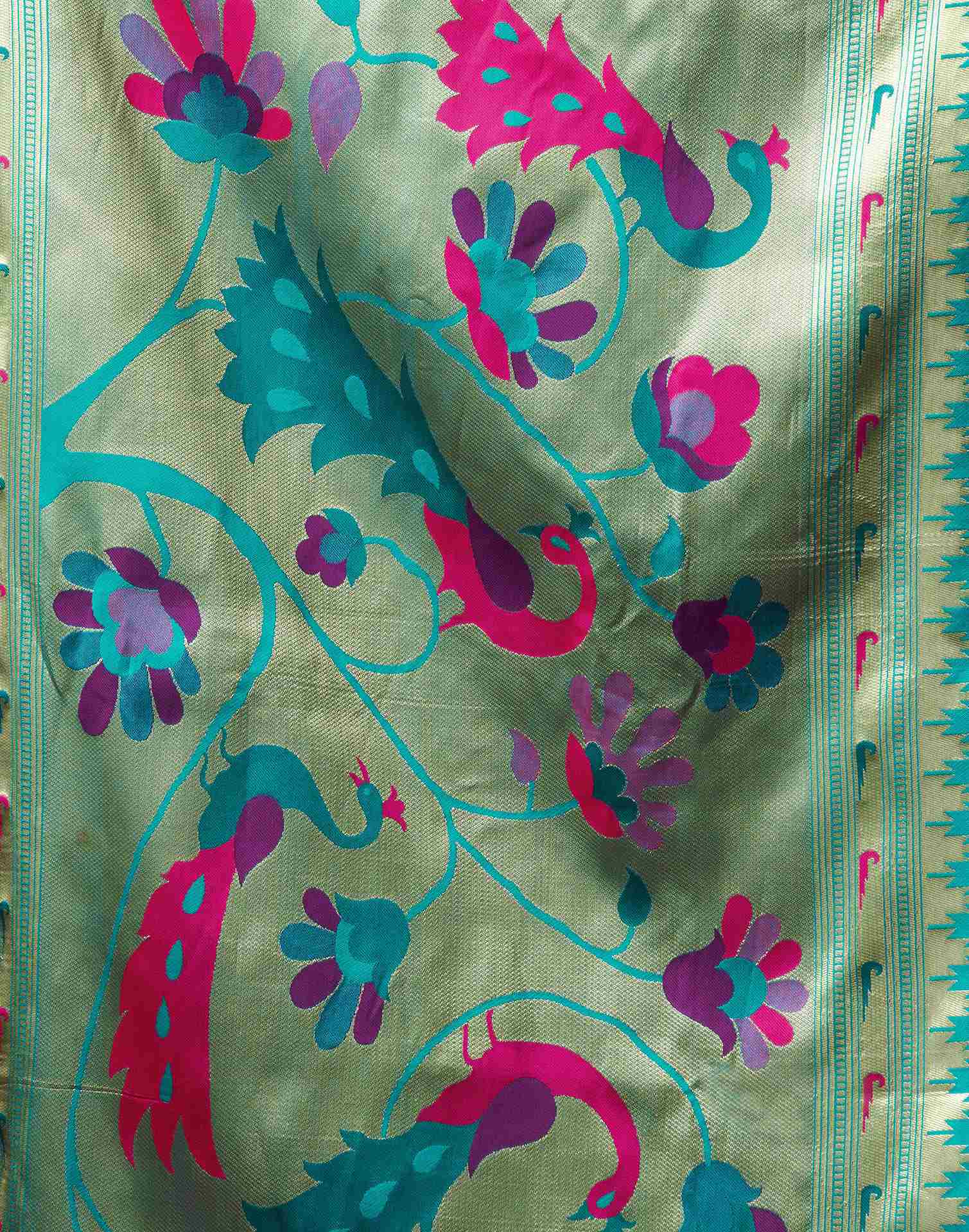 Dark Purple Silk Paithani Chaturthi Saree
