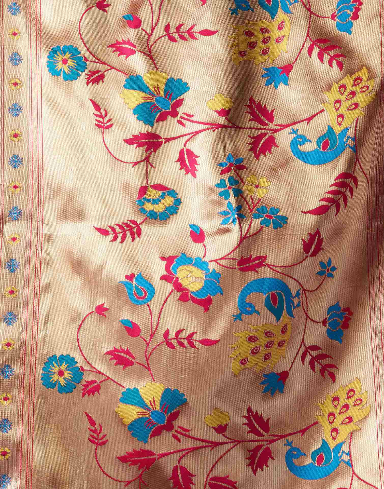 Teal Green Silk Paithani Chaturthi Saree