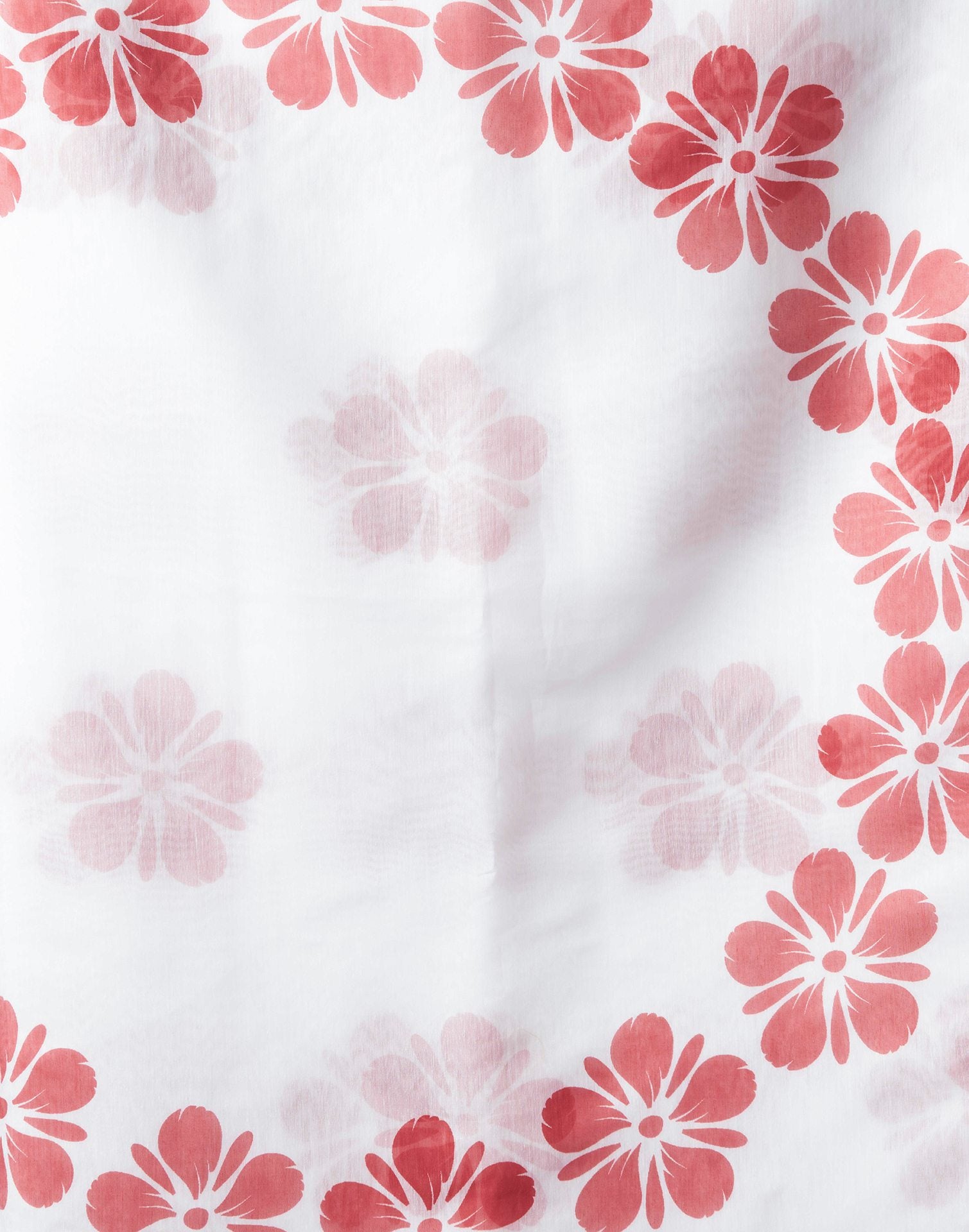 White Chanderi Printed Saree