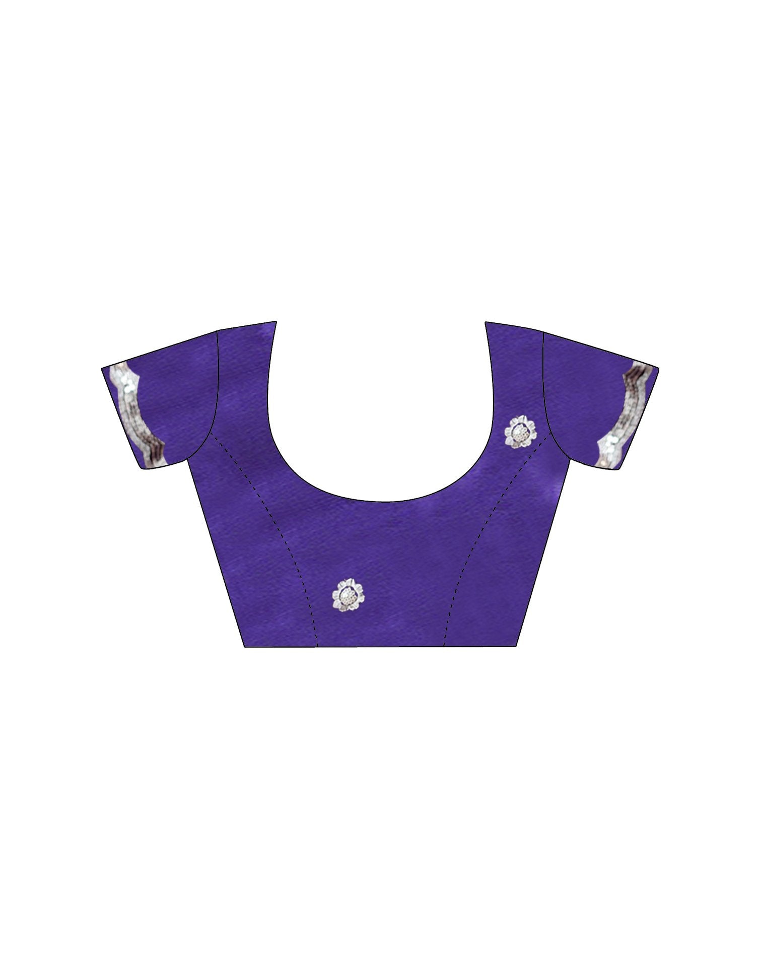 Dark Purple Chinnon Sequence Embroidery Saree