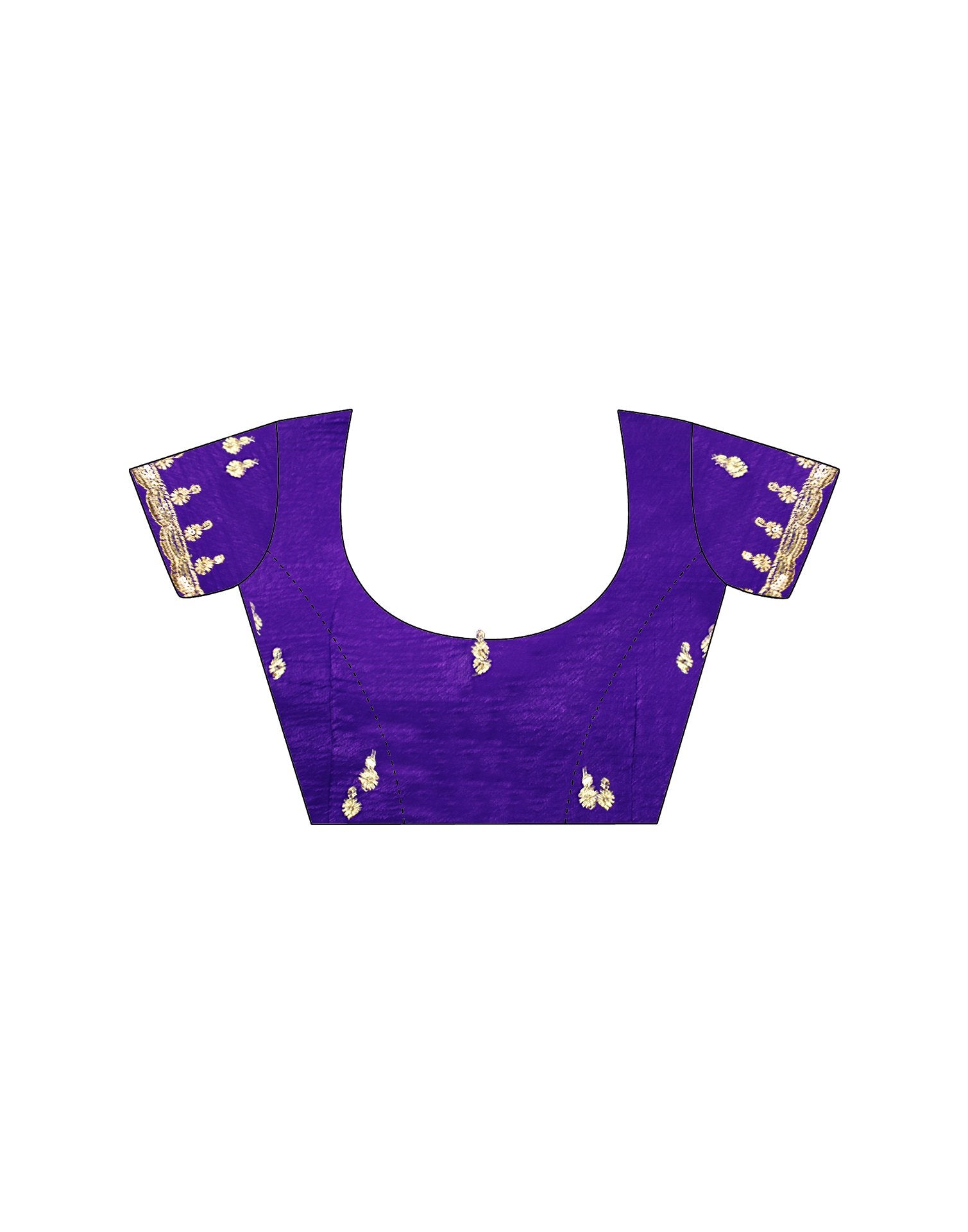 Dark Purple Tissue Silk Sequence Embroidery Saree