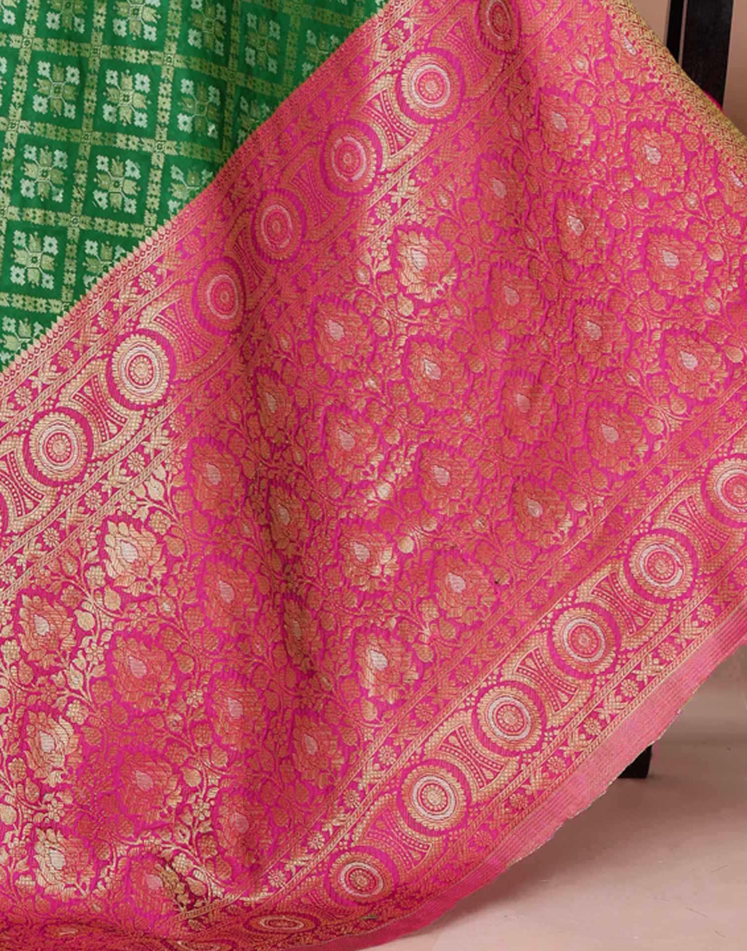 Green Silk Woven Patola Saree