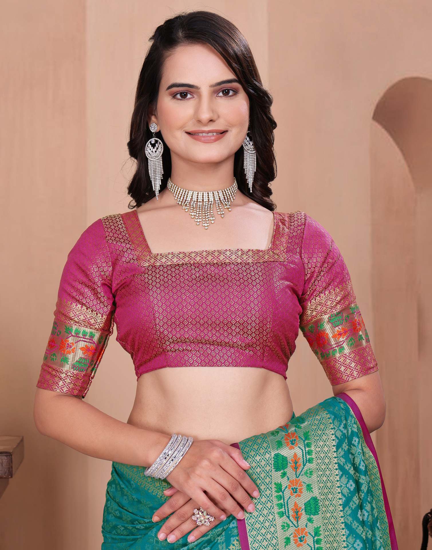 Turquoise Blue Silk Woven Patola Saree