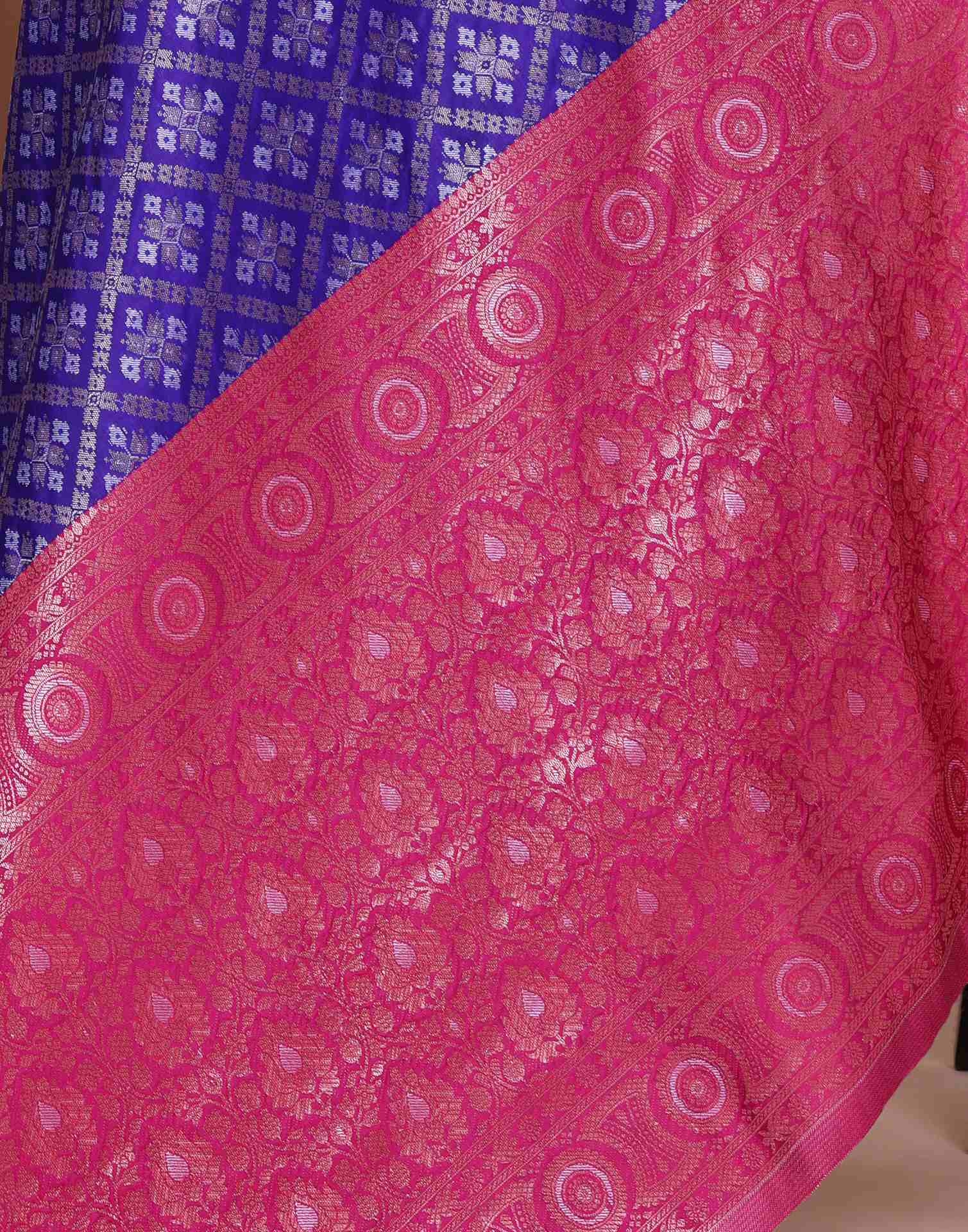 Dark Purple Silk Woven Patola Saree