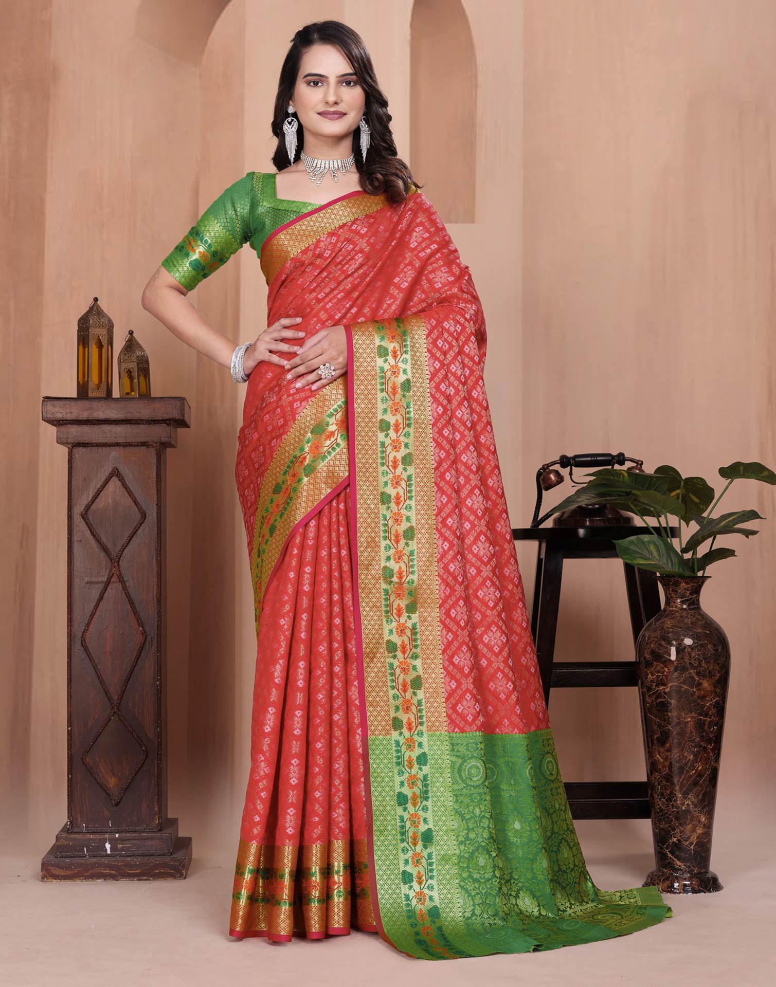 Red Silk Woven Patola Saree