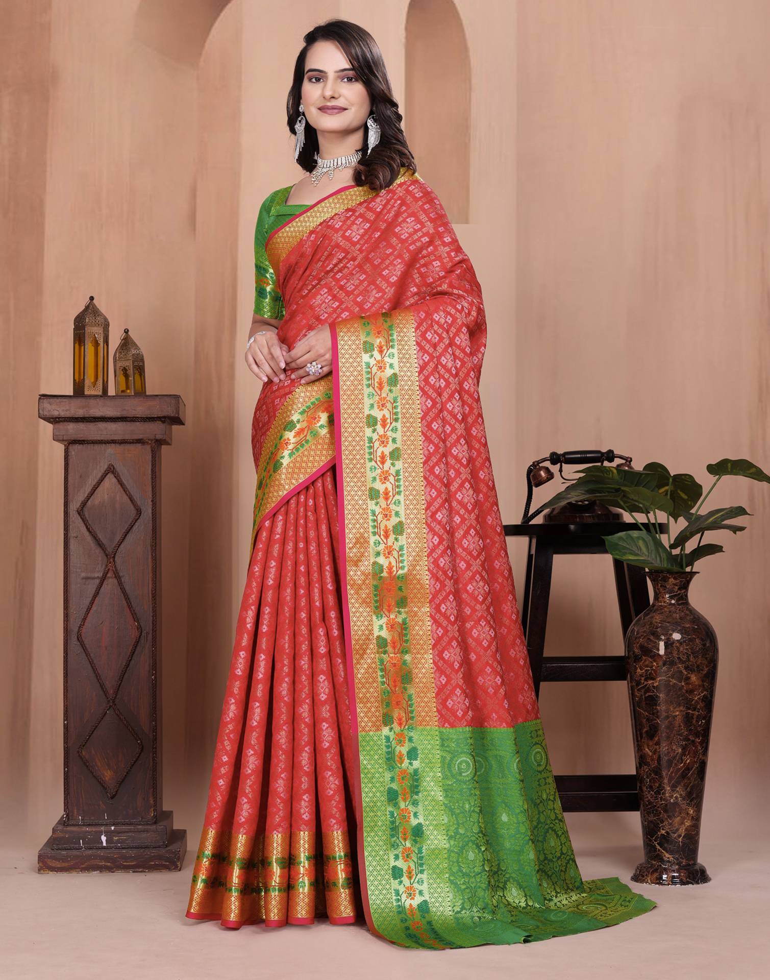 Red Silk Woven Patola Saree