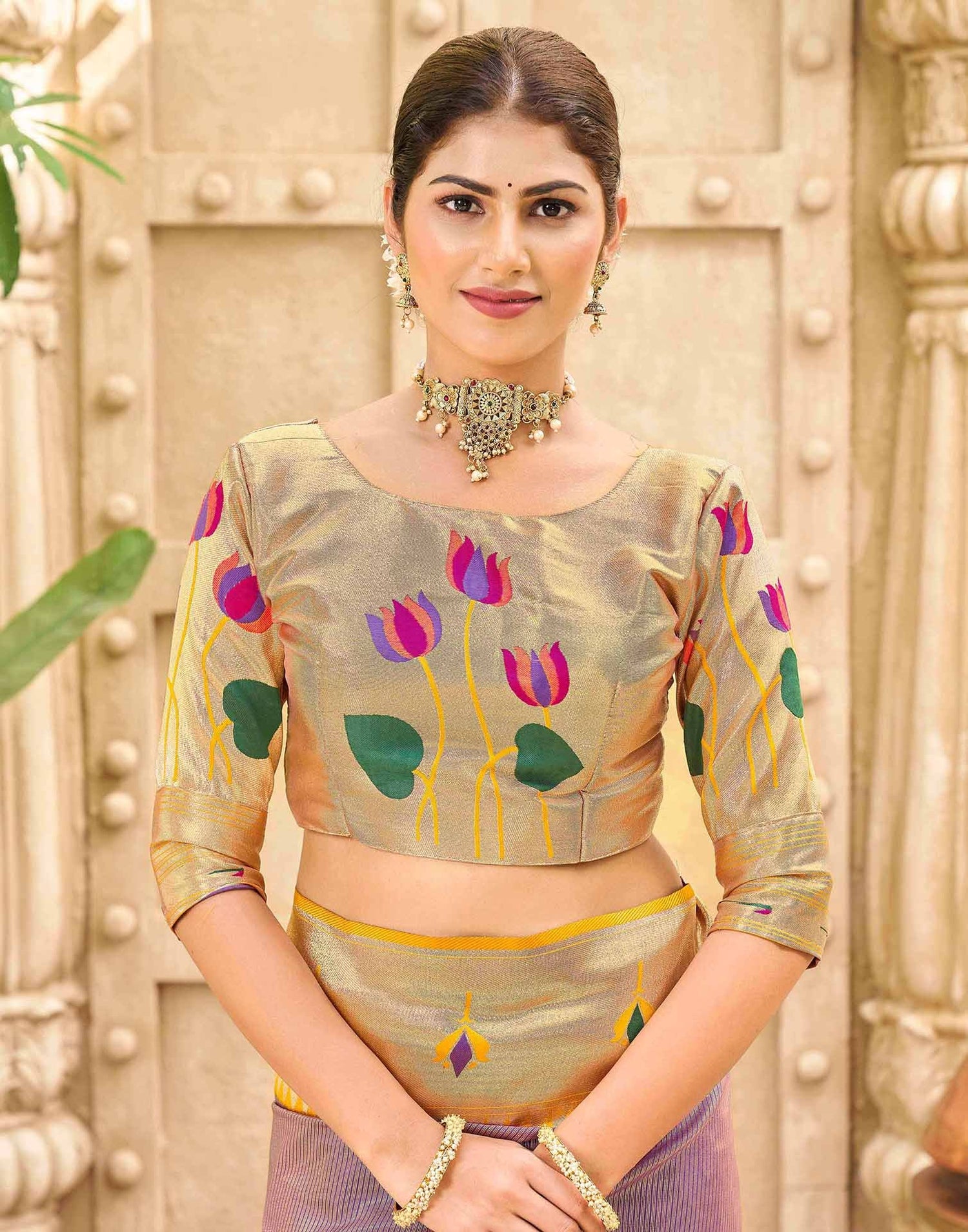 Dusty Purple Silk Woven Paithani Saree