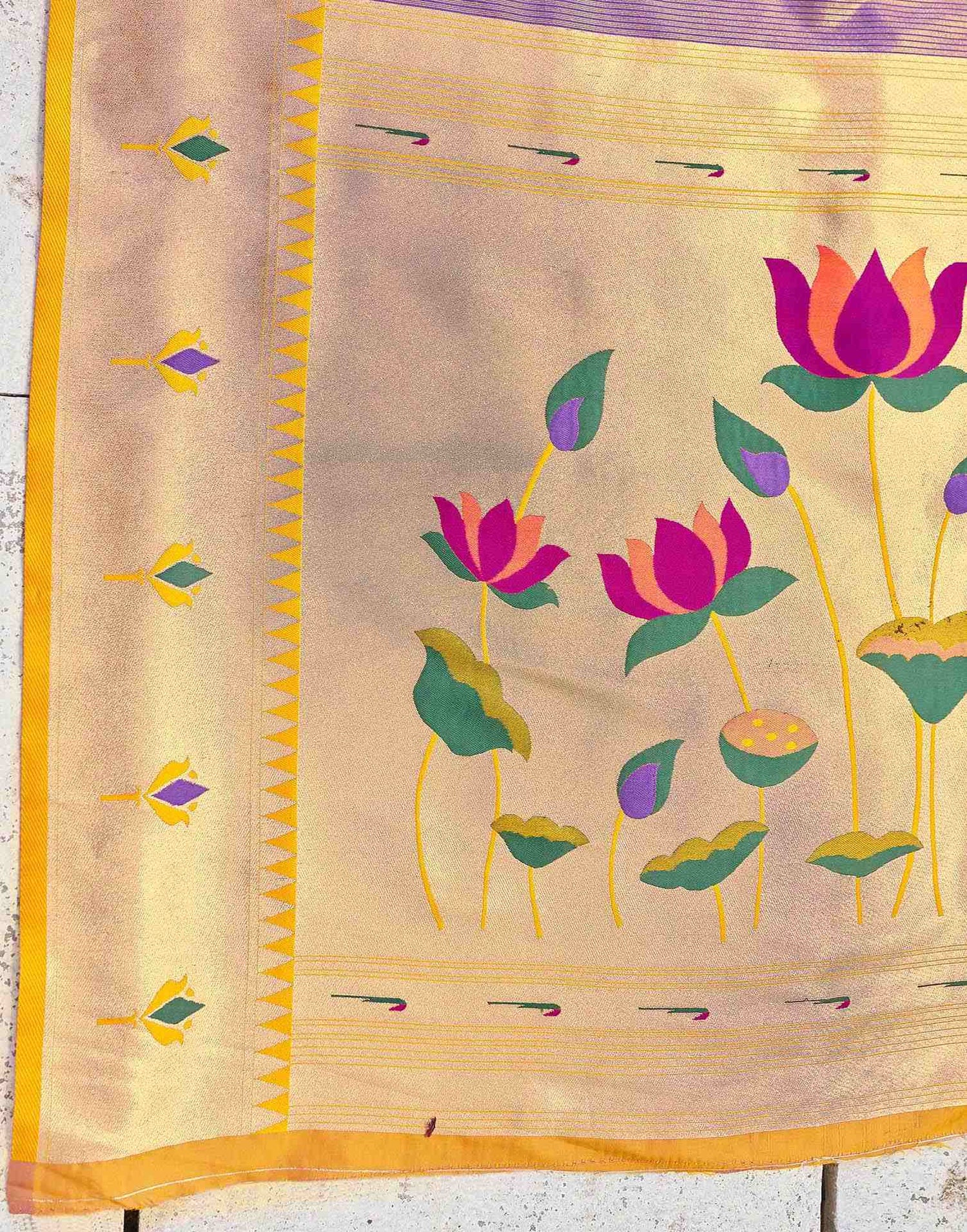 Dusty Purple Silk Woven Paithani Saree