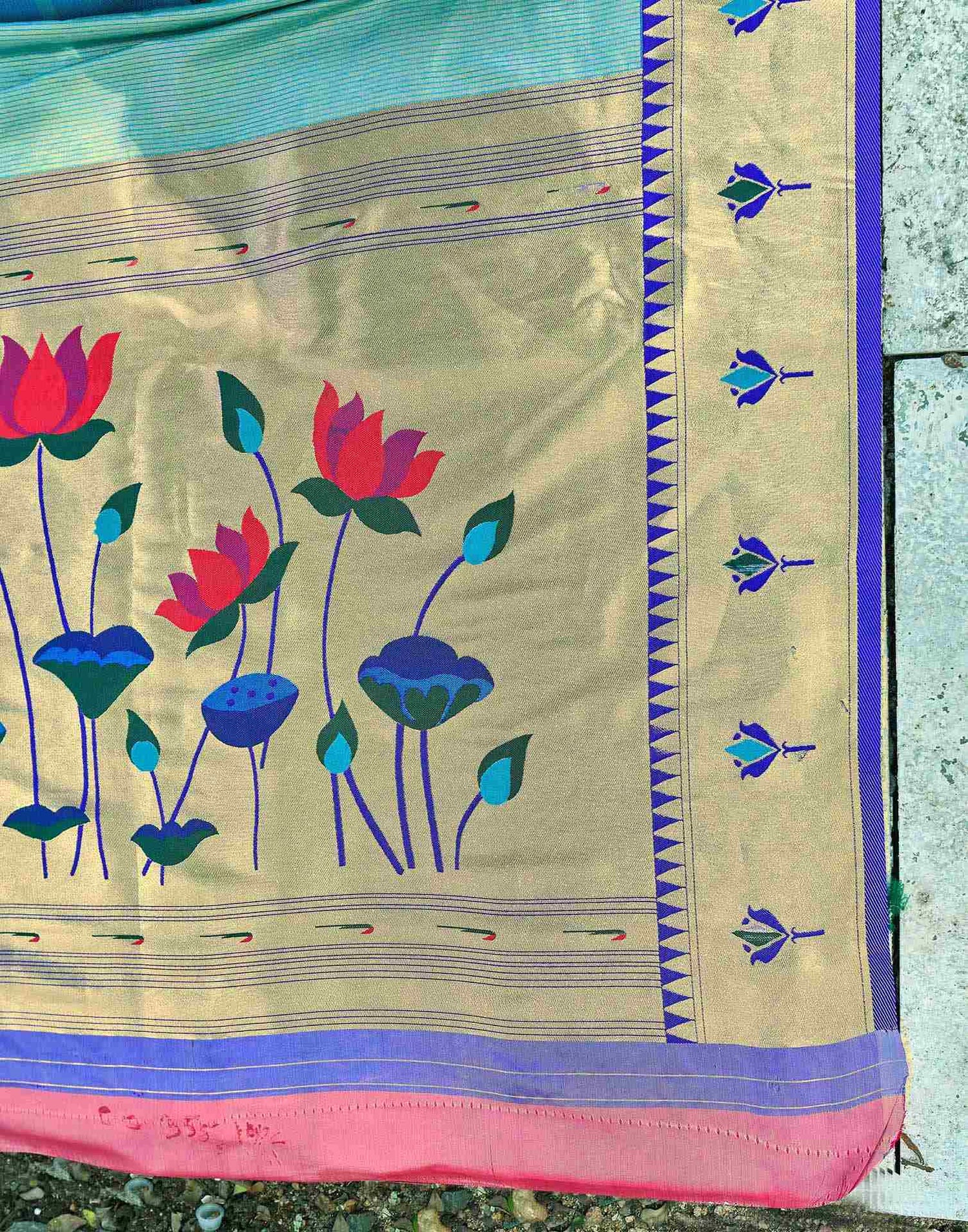 Mint Green Silk Woven Paithani Saree