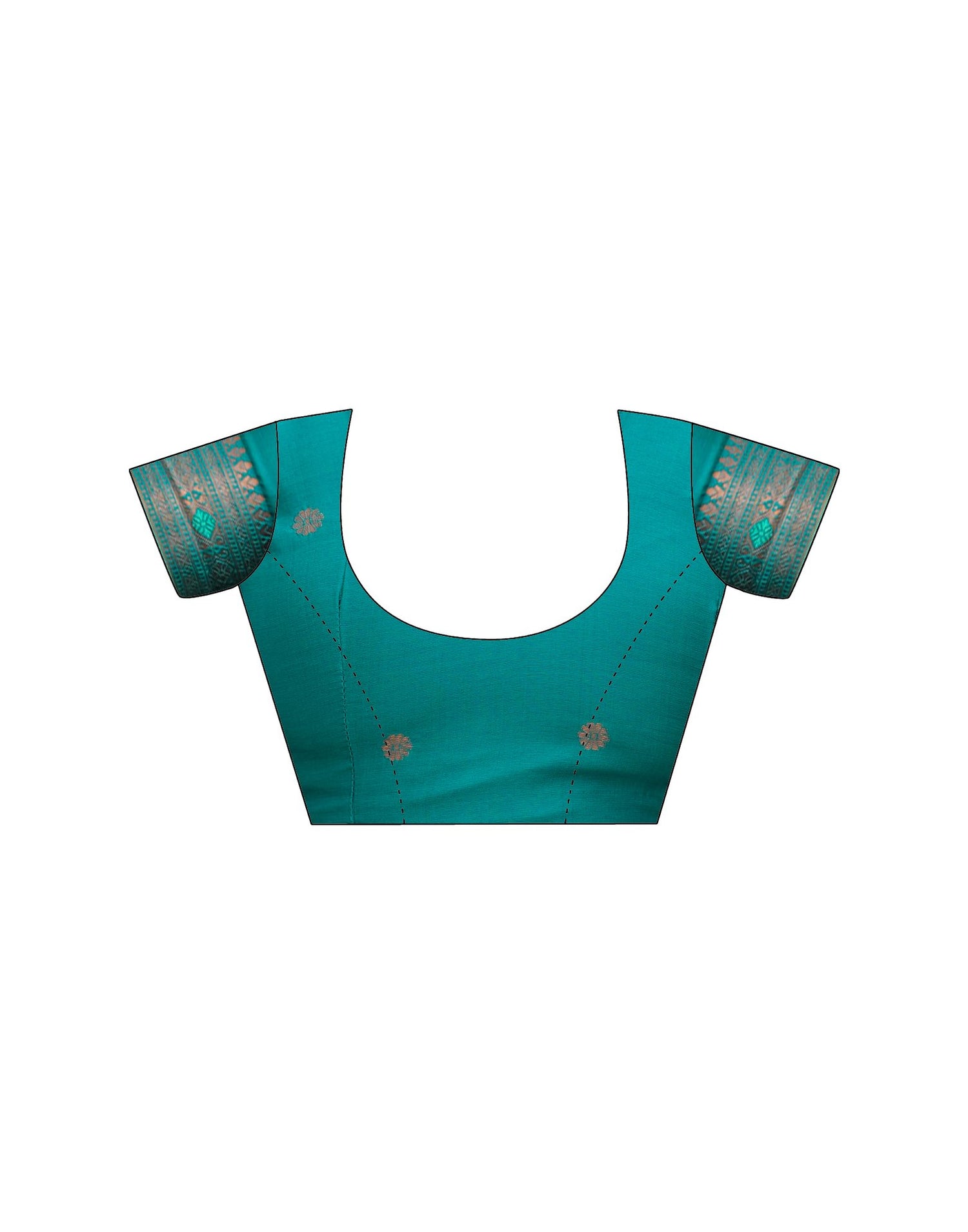 Teal Green Silk Woven Saree