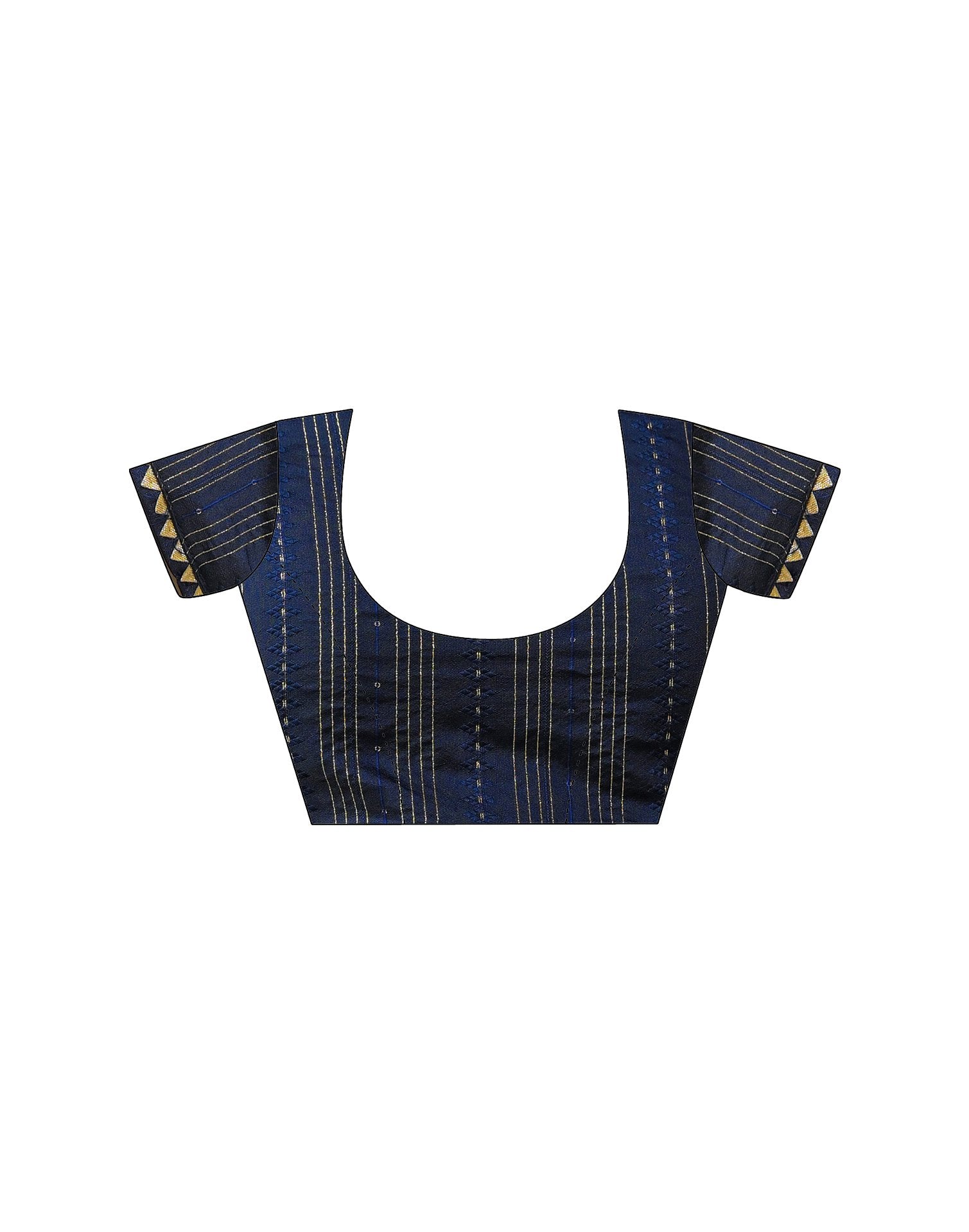 Navy Blue Georgette Printed Bandhani Saree