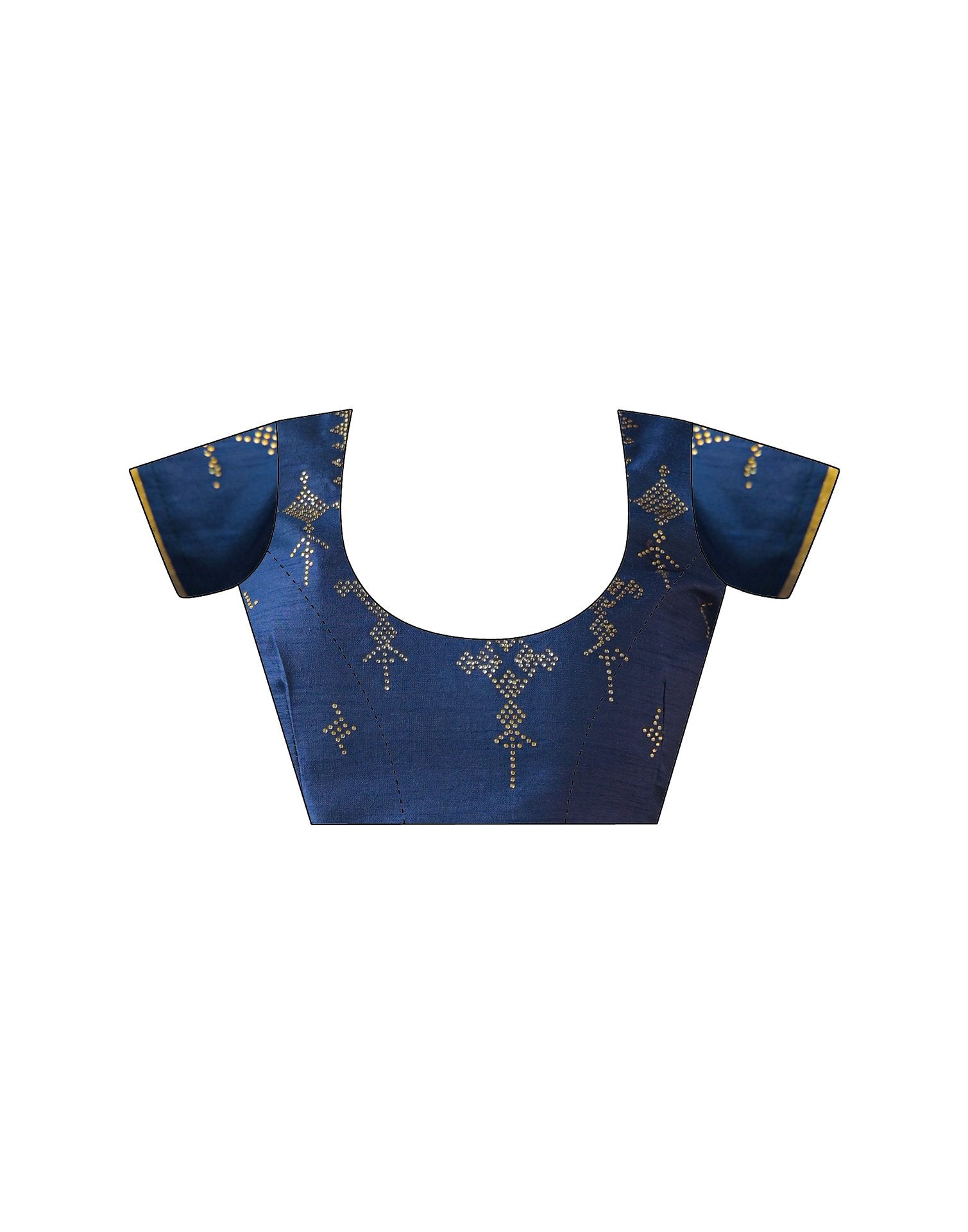Dark Blue Georgette Floral Printed Saree