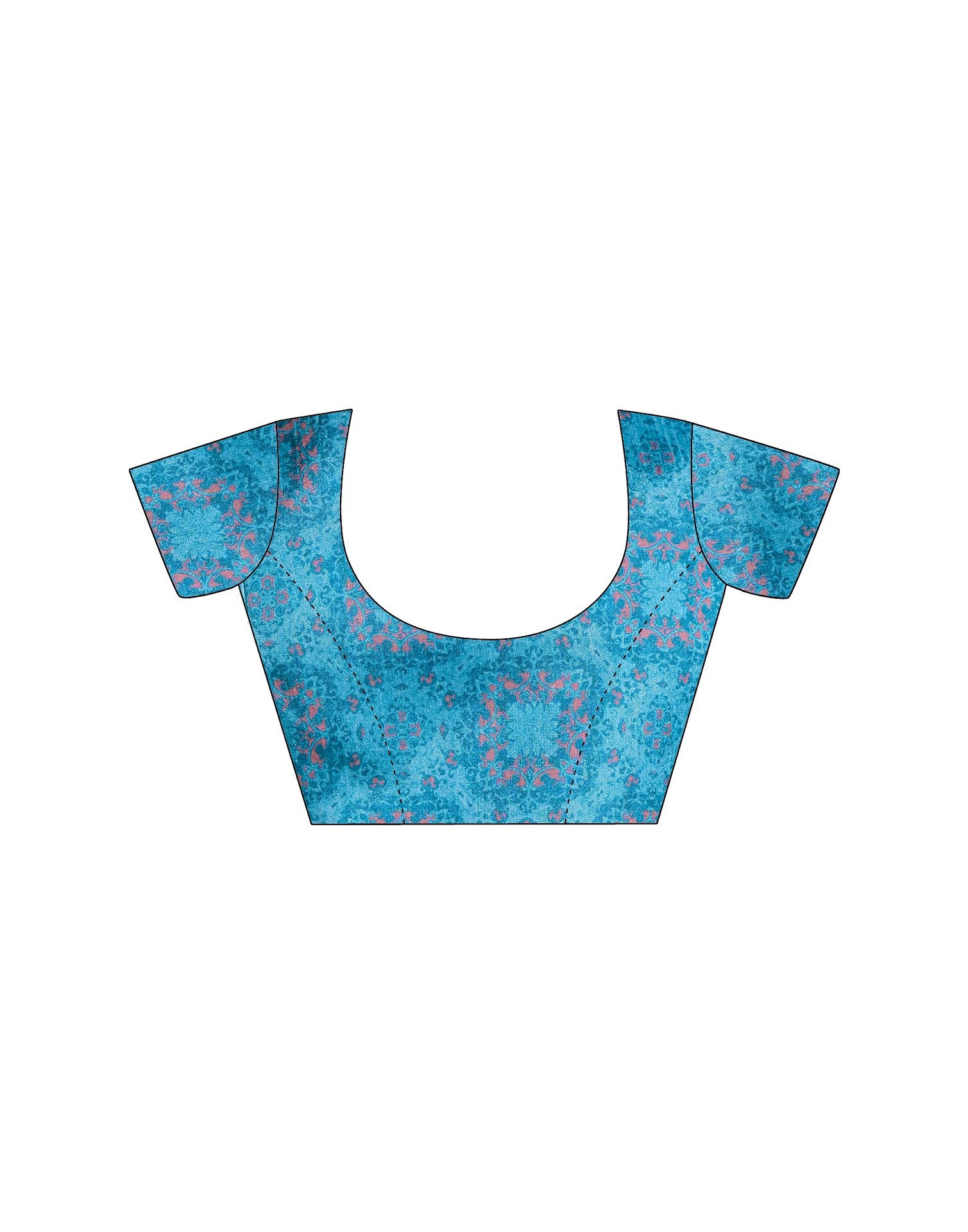 Sky Blue Georgette Floral Printed Saree